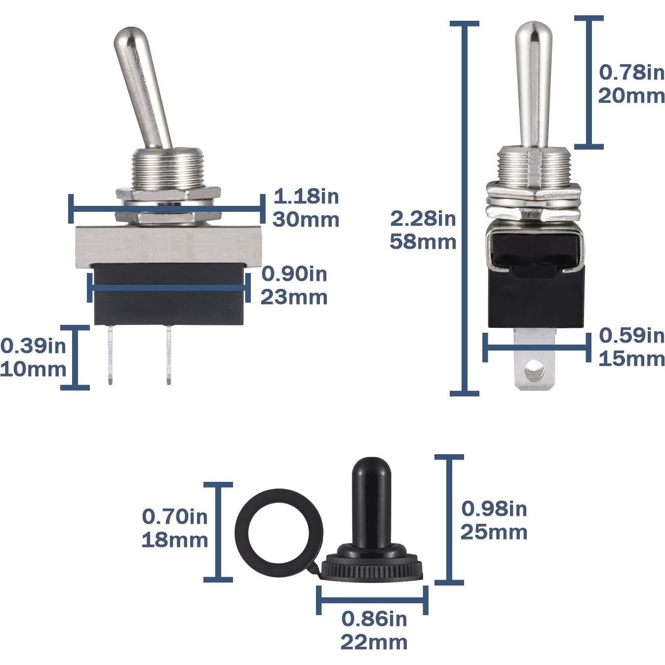 Interruptor de Palanca VEXUNGA KN3D-101 12V 25A Impermeable