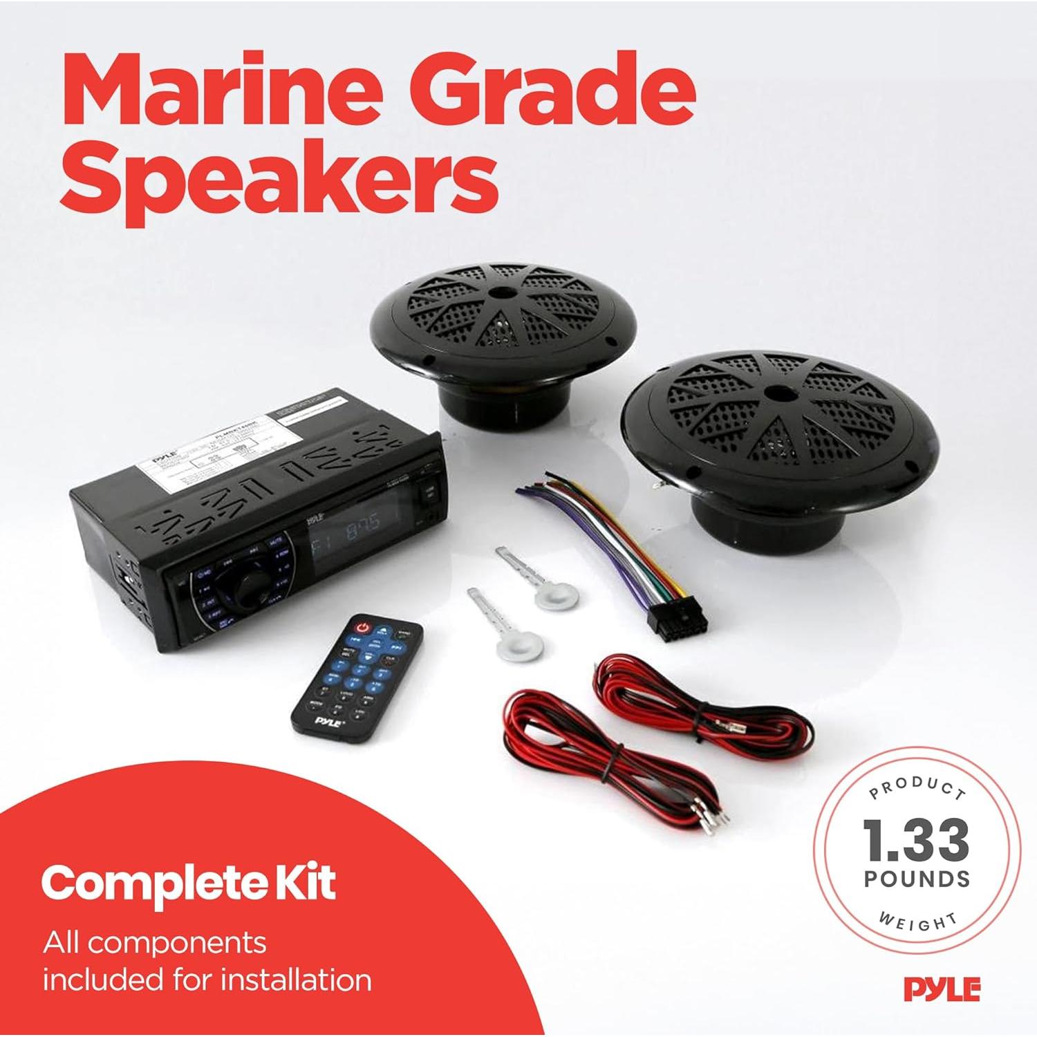 Kit de Altavoces Marinos Pyle PLMRKT46BK Bluetooth 5.25"