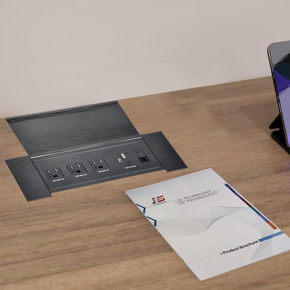 Caja de Conectividad Plegable JS TECHNOLOGY con 3 Enchufes y USB