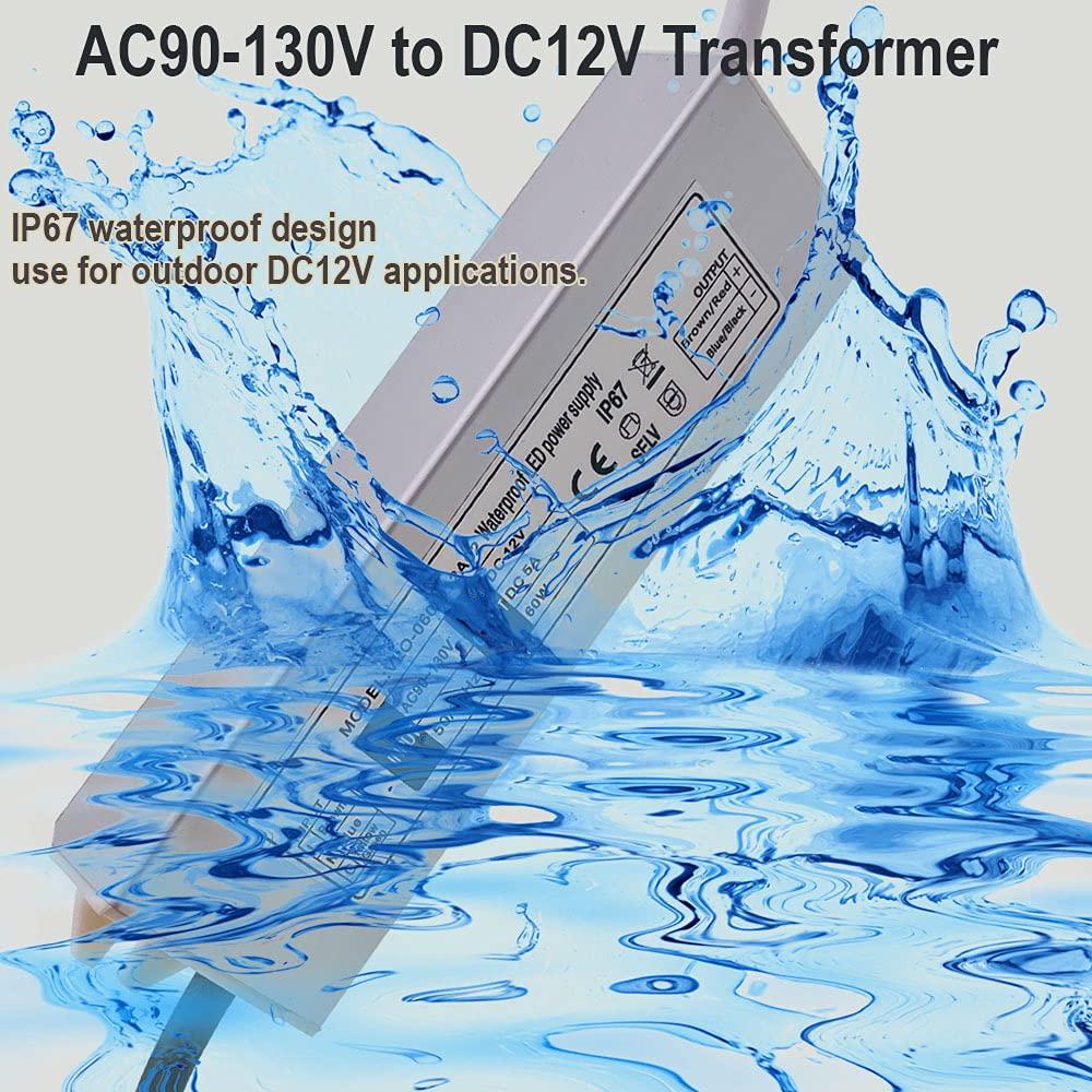 Adaptador Transformador LED 60W NISICO DC12V IP67 Ultra Delgado