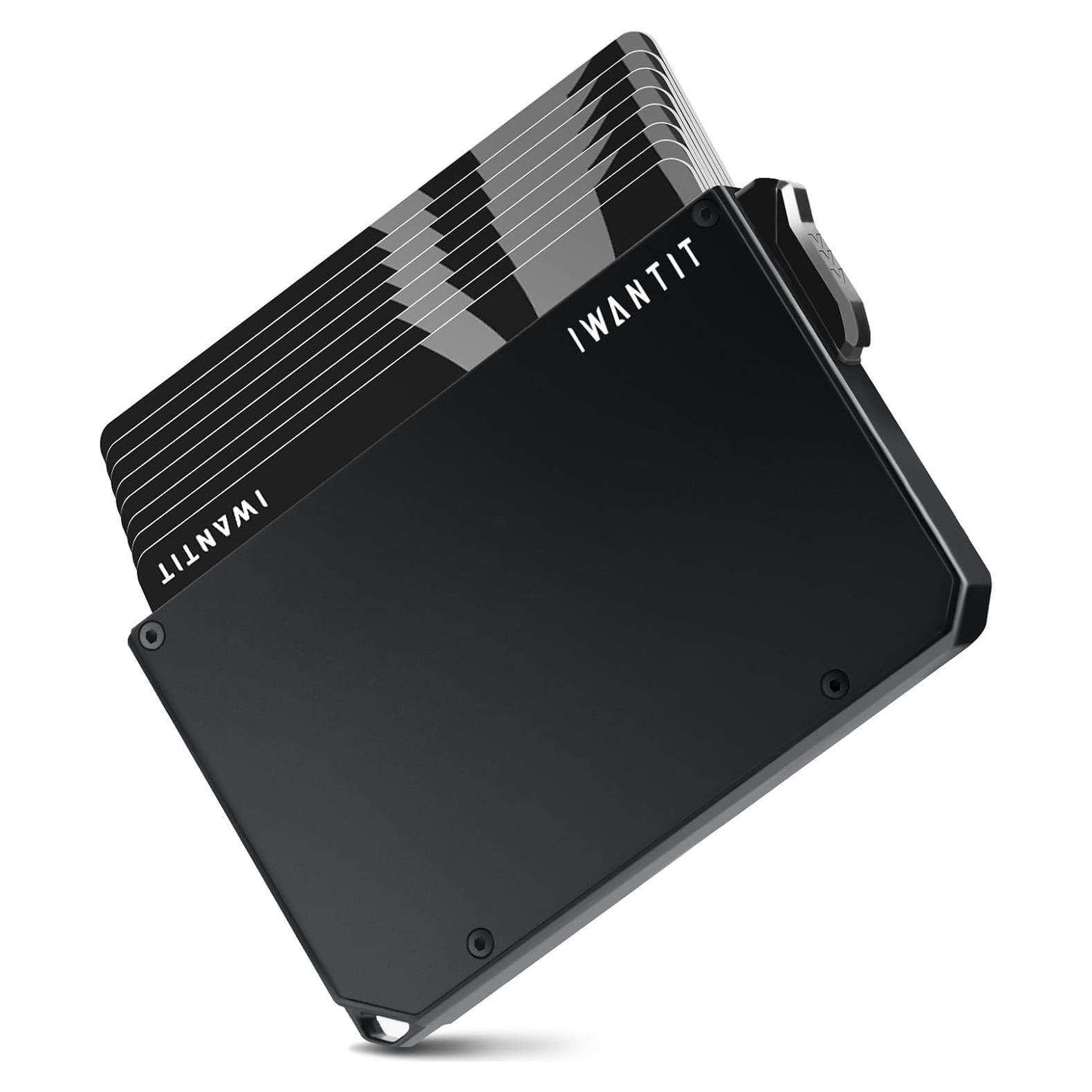 Billetera Minimalista IWANTIT para Hombres con Bloqueo RFID - Negro