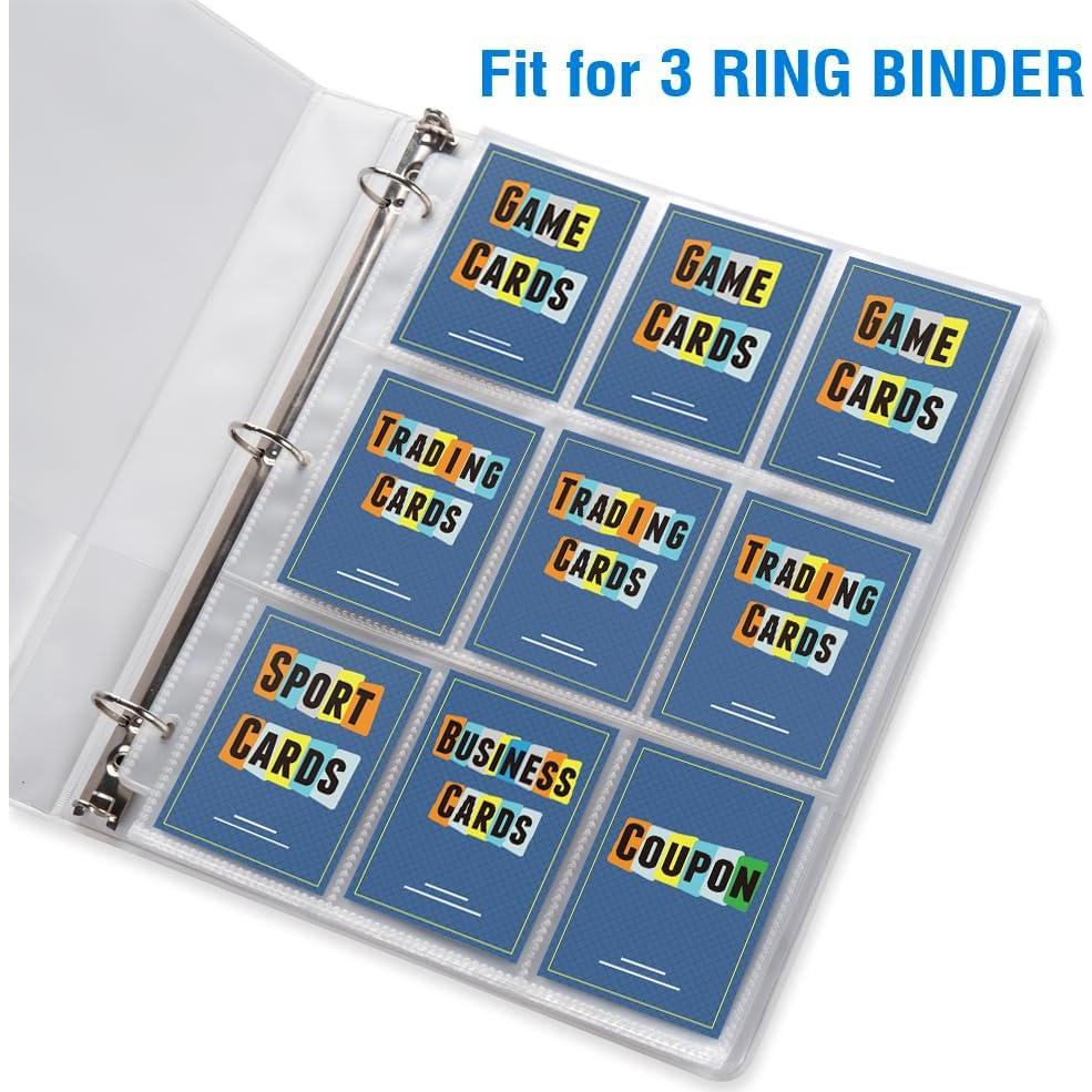 Paquete de 36 Fundas para Tarjetas Sooez 9 Bolsillos Transparente