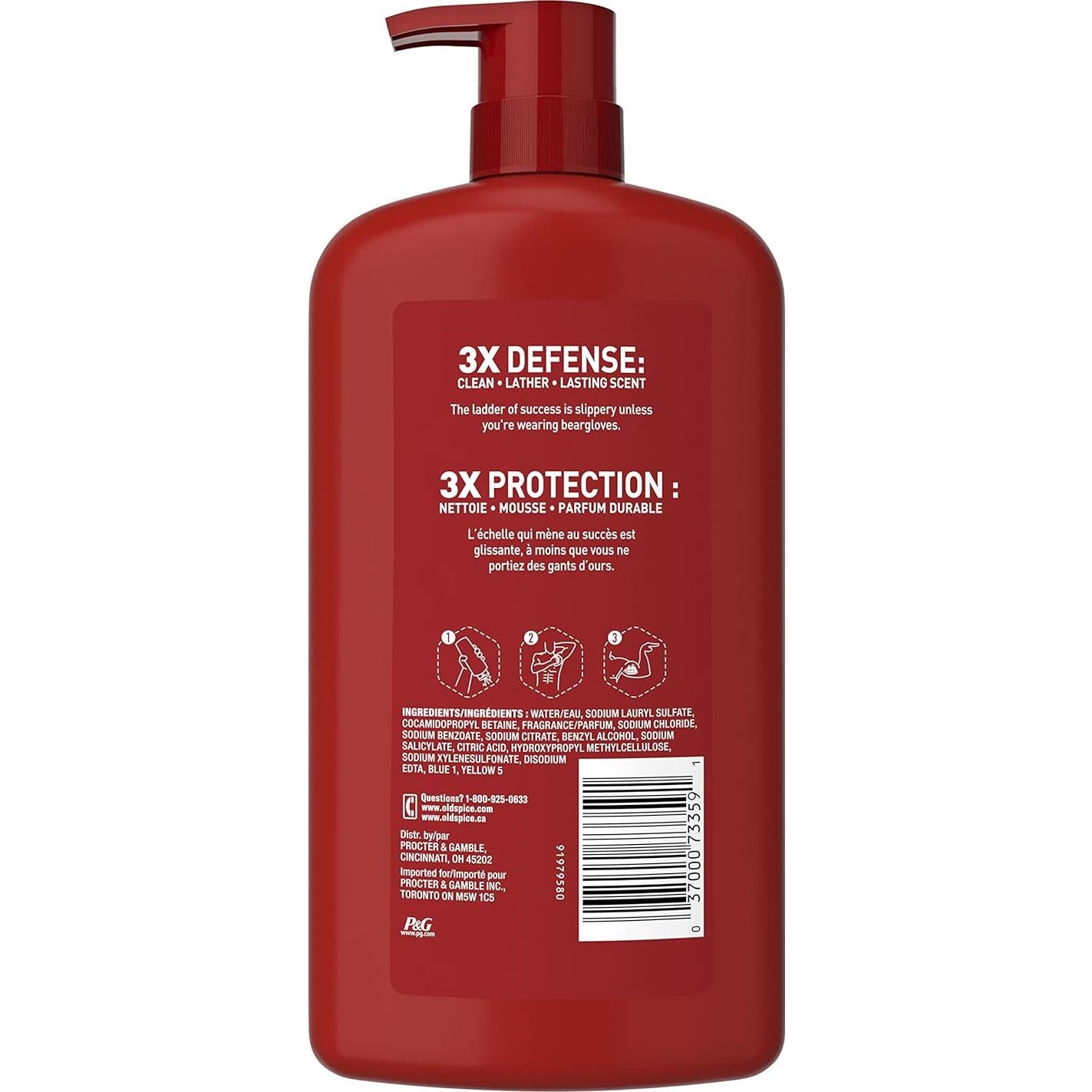 Gel de Baño Old Spice Bearglove 887 ml - Fragancia Manzana