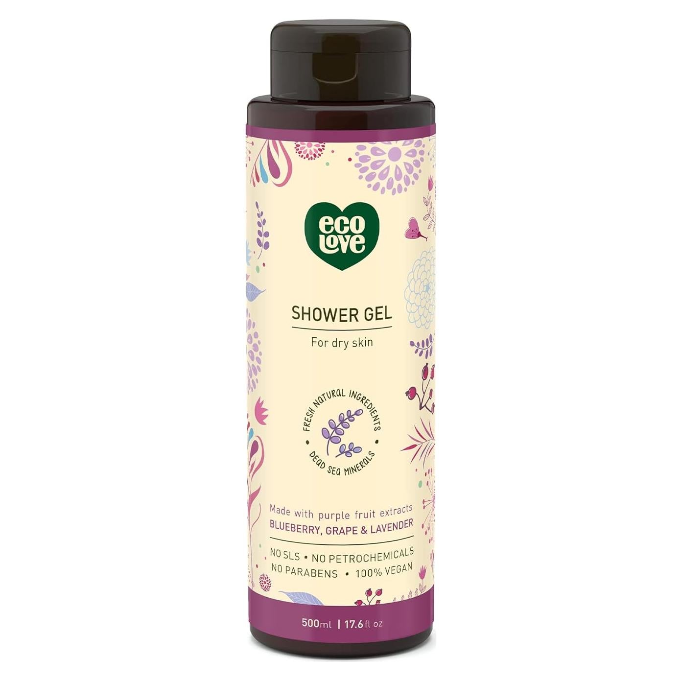 Gel de Ducha Hidratante ecoLove 500g - Arándano, Uva y Lavanda