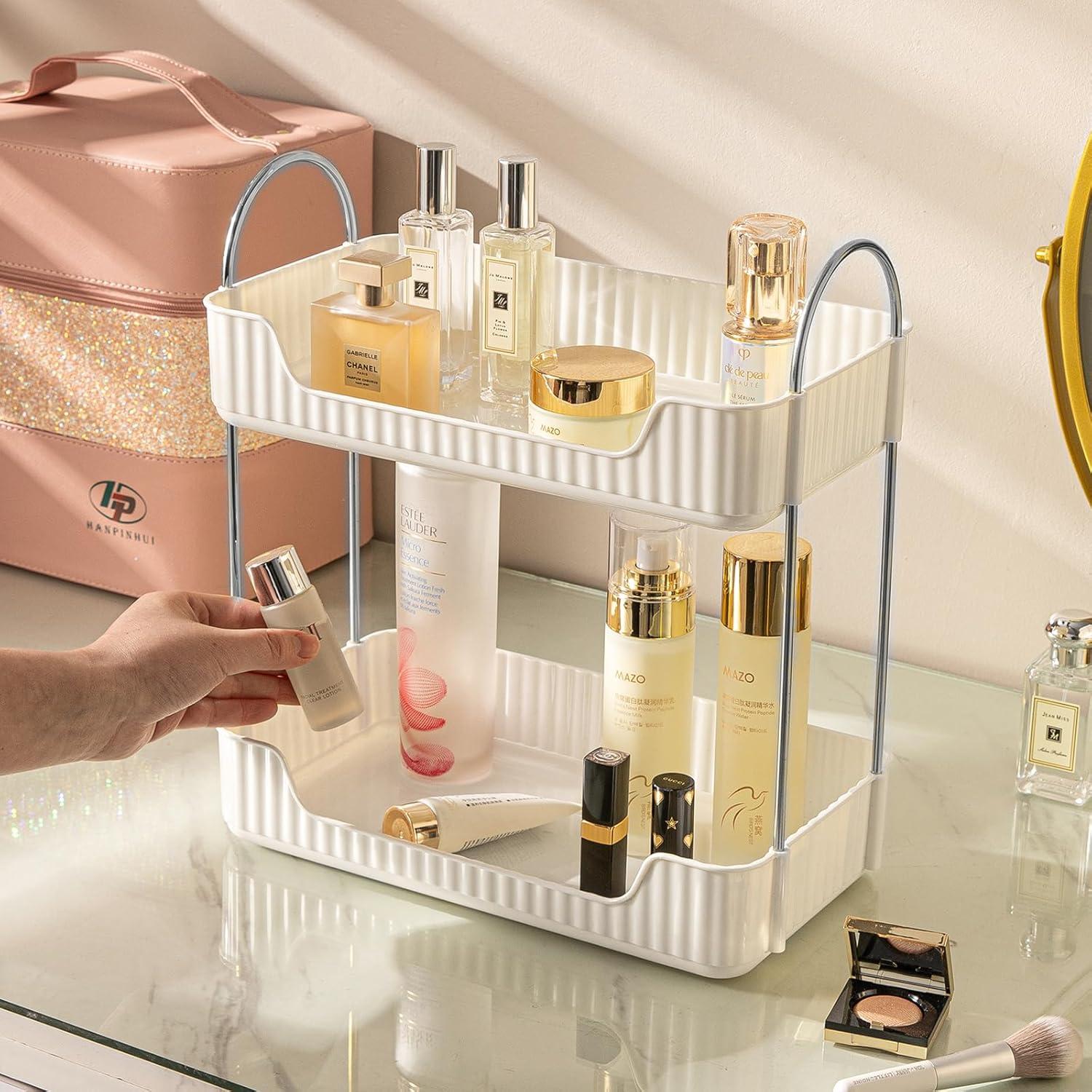 Organizador de Encimera para Baño Shuang Qing 2 Niveles Blanco