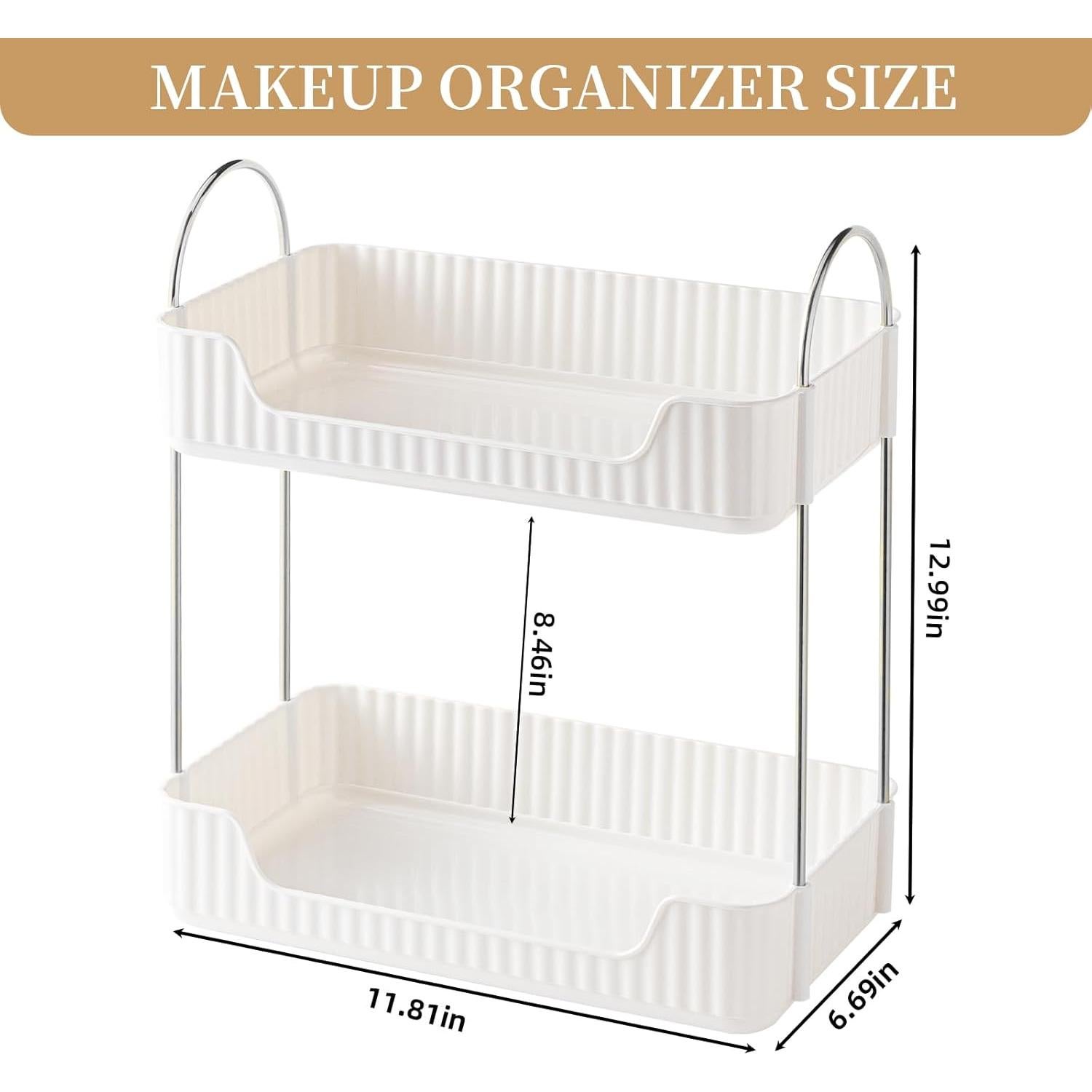 Organizador de Encimera para Baño Shuang Qing 2 Niveles Blanco