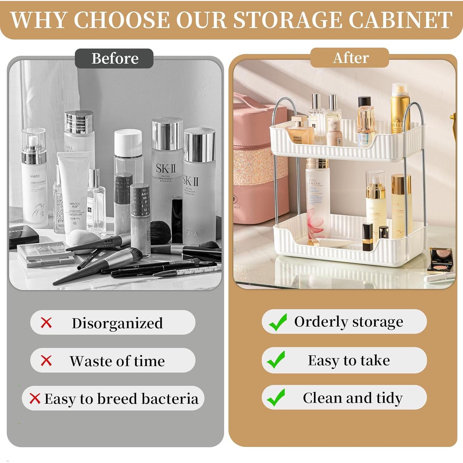 Organizador de Encimera para Baño Shuang Qing 2 Niveles Blanco