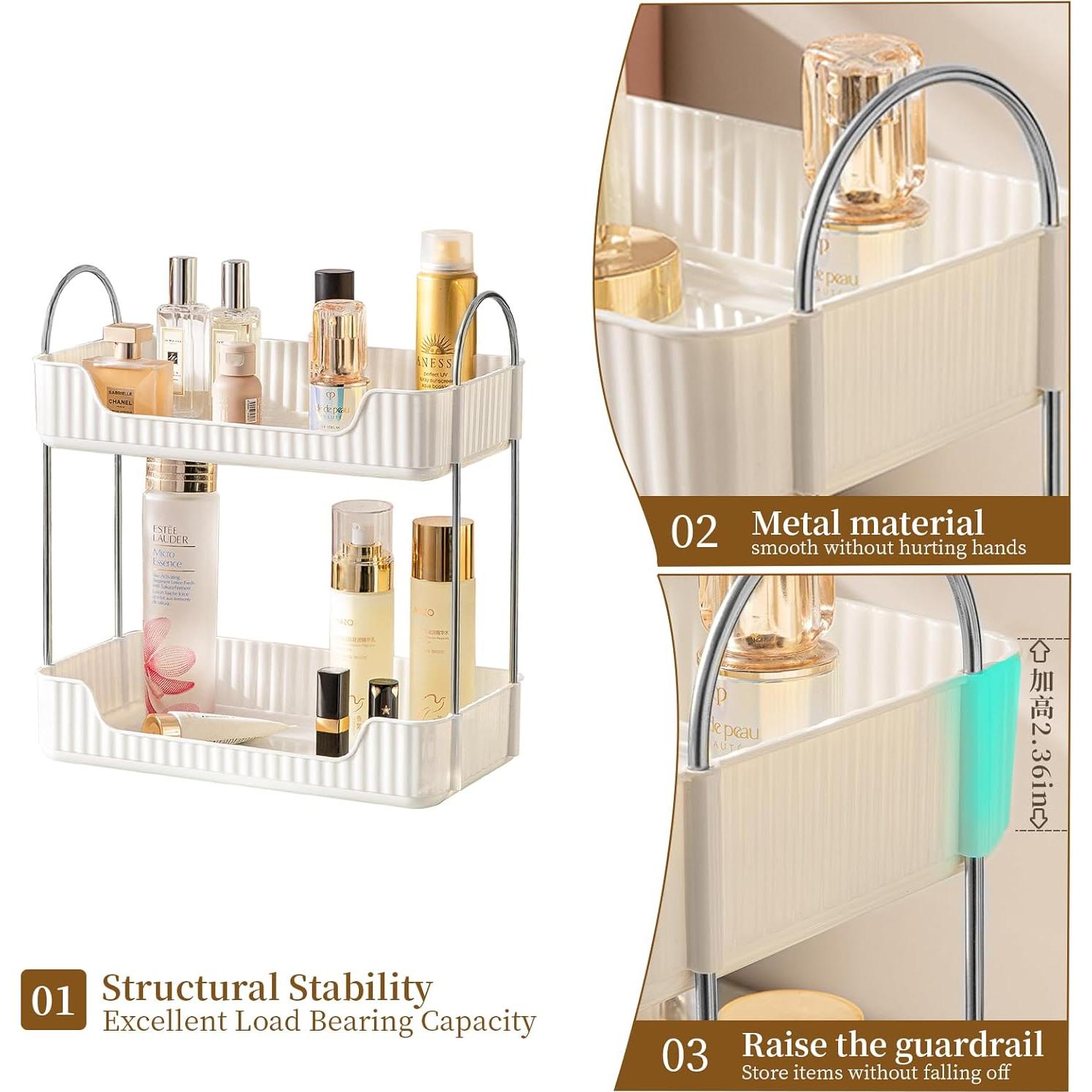 Organizador de Encimera para Baño Shuang Qing 2 Niveles Blanco