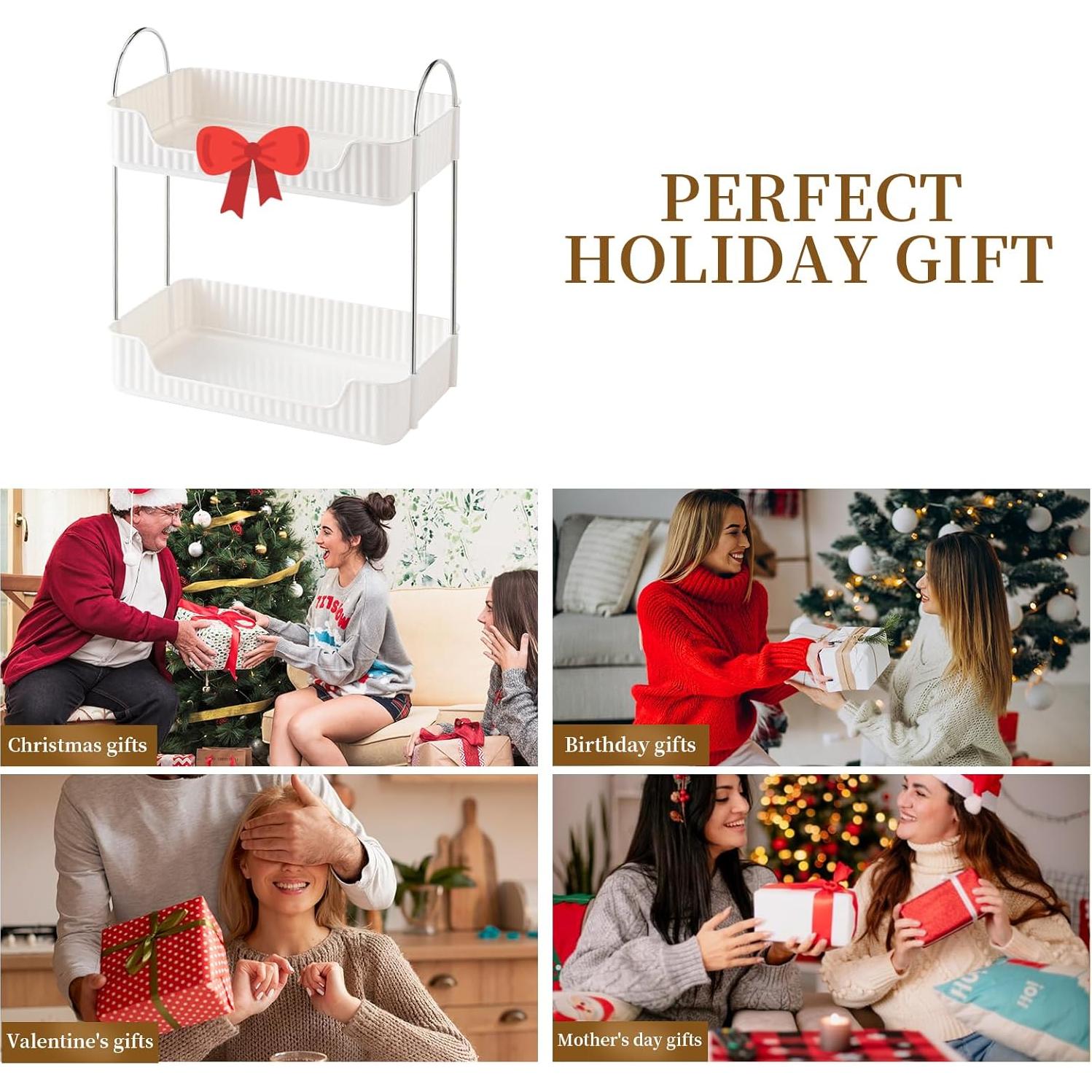 Organizador de Encimera para Baño Shuang Qing 2 Niveles Blanco