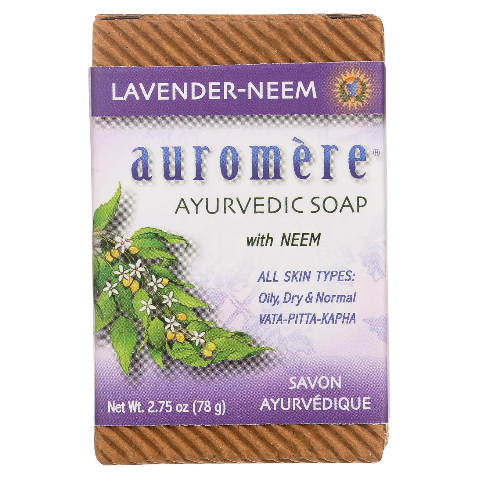 Jabón Ayurvédico Auromere de Lavanda y Neem - Ecológico 77g