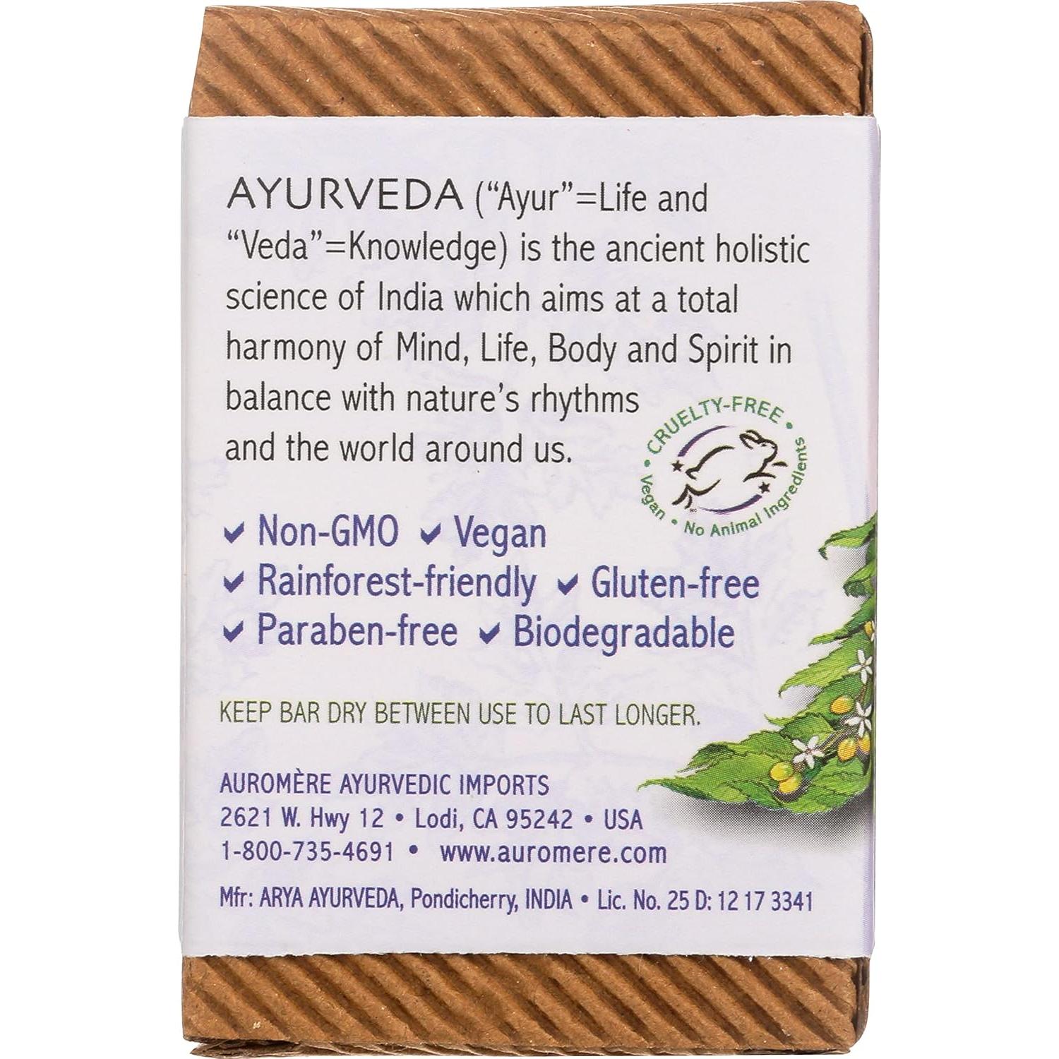 Jabón Ayurvédico Auromere de Lavanda y Neem - Ecológico 77g