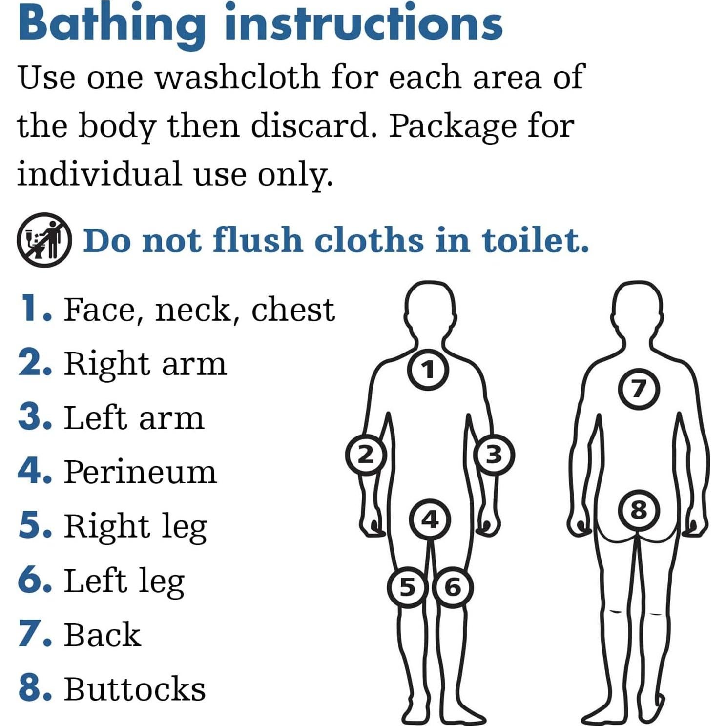 Toallitas de Limpieza Comfort Bath 8 Unidades - Sin Enjuague