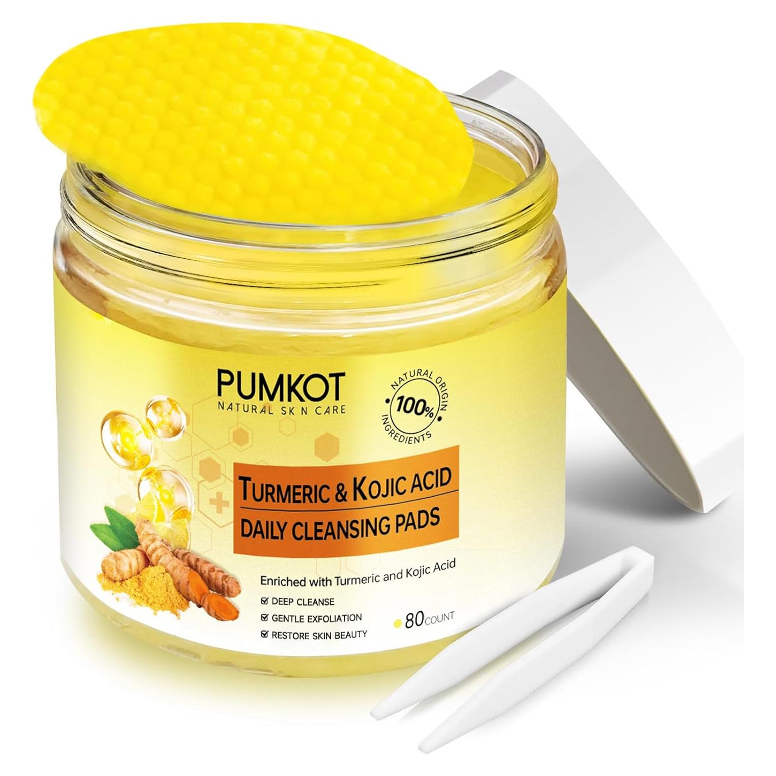 Toallitas Limpiadoras Pumkot con Ácido Kójico y Cúrcuma 80 Pcs