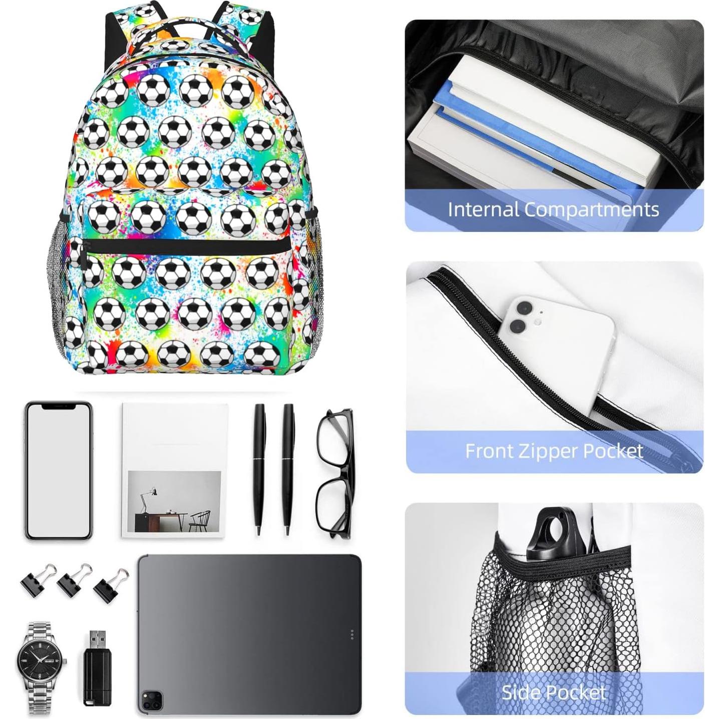 Mochila de Fútbol 3D YAIOUD Unisex 40x29x20 cm Ligera