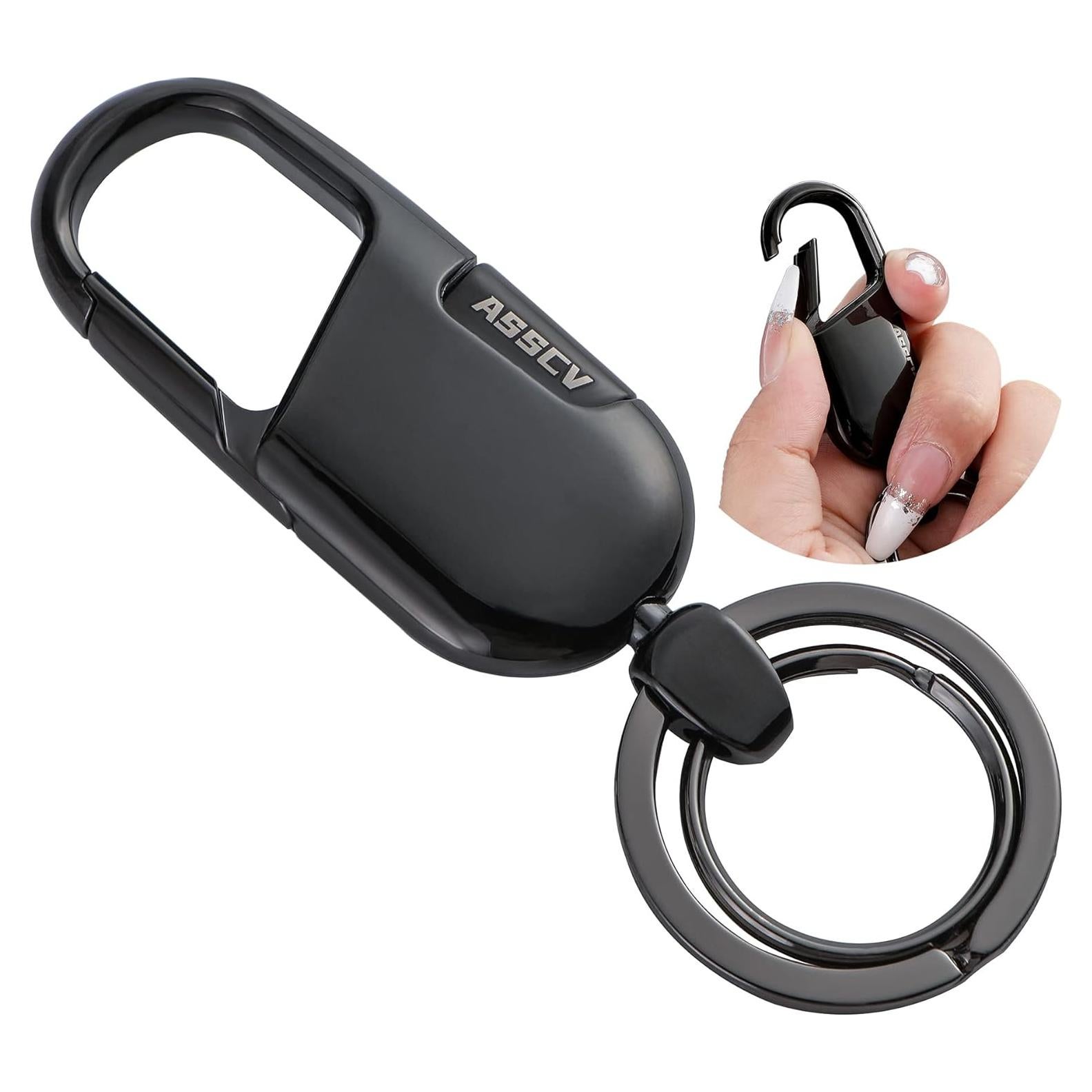 Llave de coche llavero ASSCV con clip rápido y caja metal