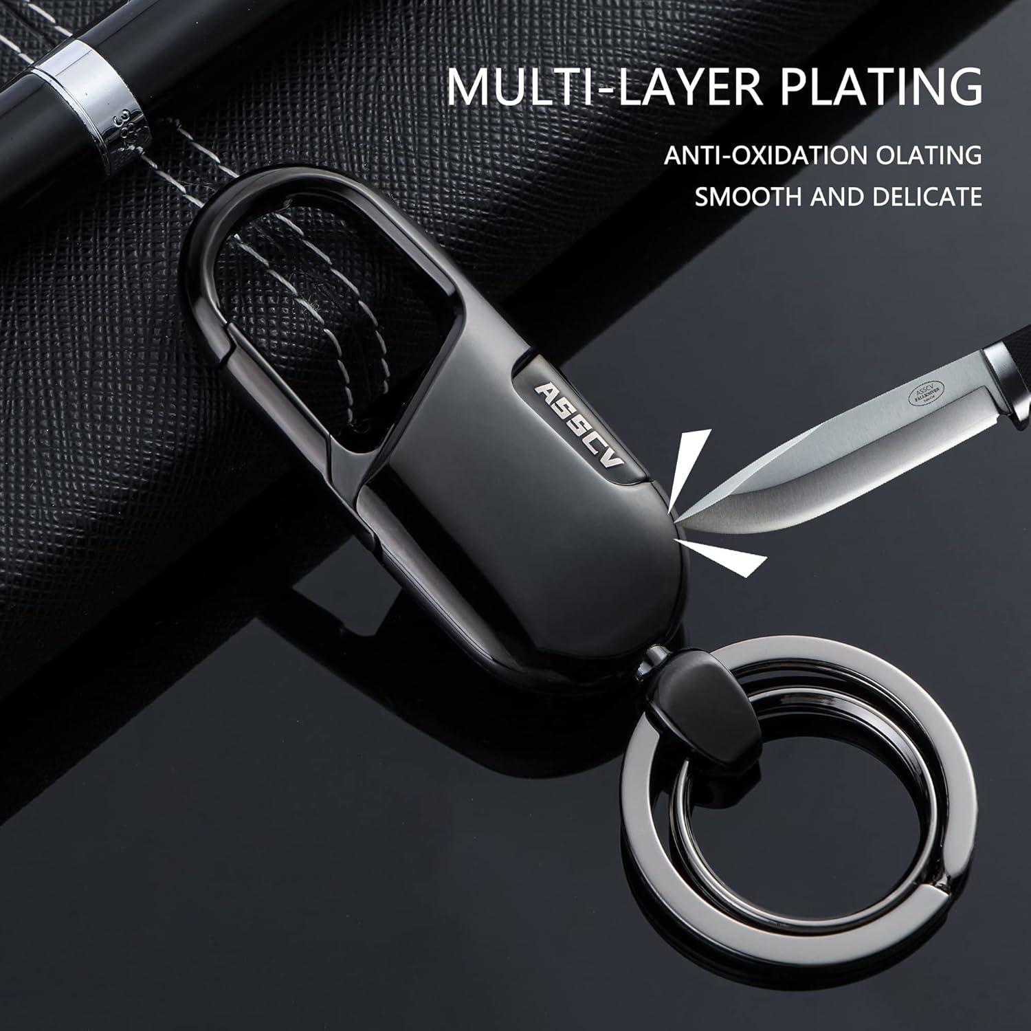 Llave de coche llavero ASSCV con clip rápido y caja metal