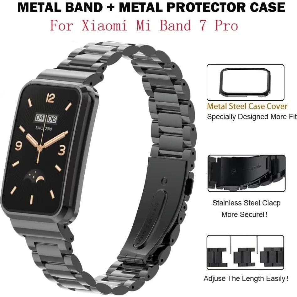Correa de Acero Inoxidable T-BLUER para Mi Band 7 Pro