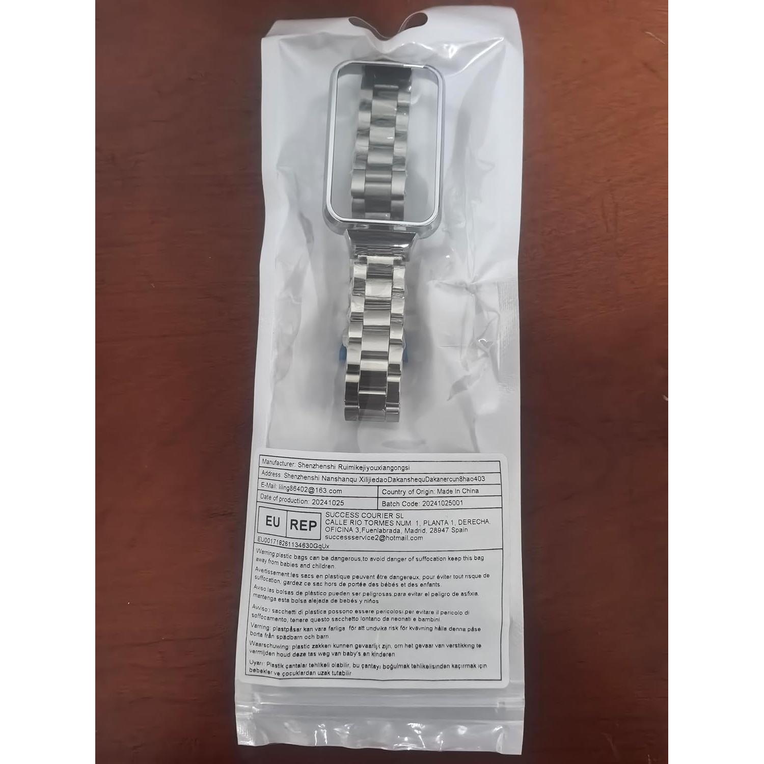 Correa de Acero Inoxidable T-BLUER para Mi Band 7 Pro