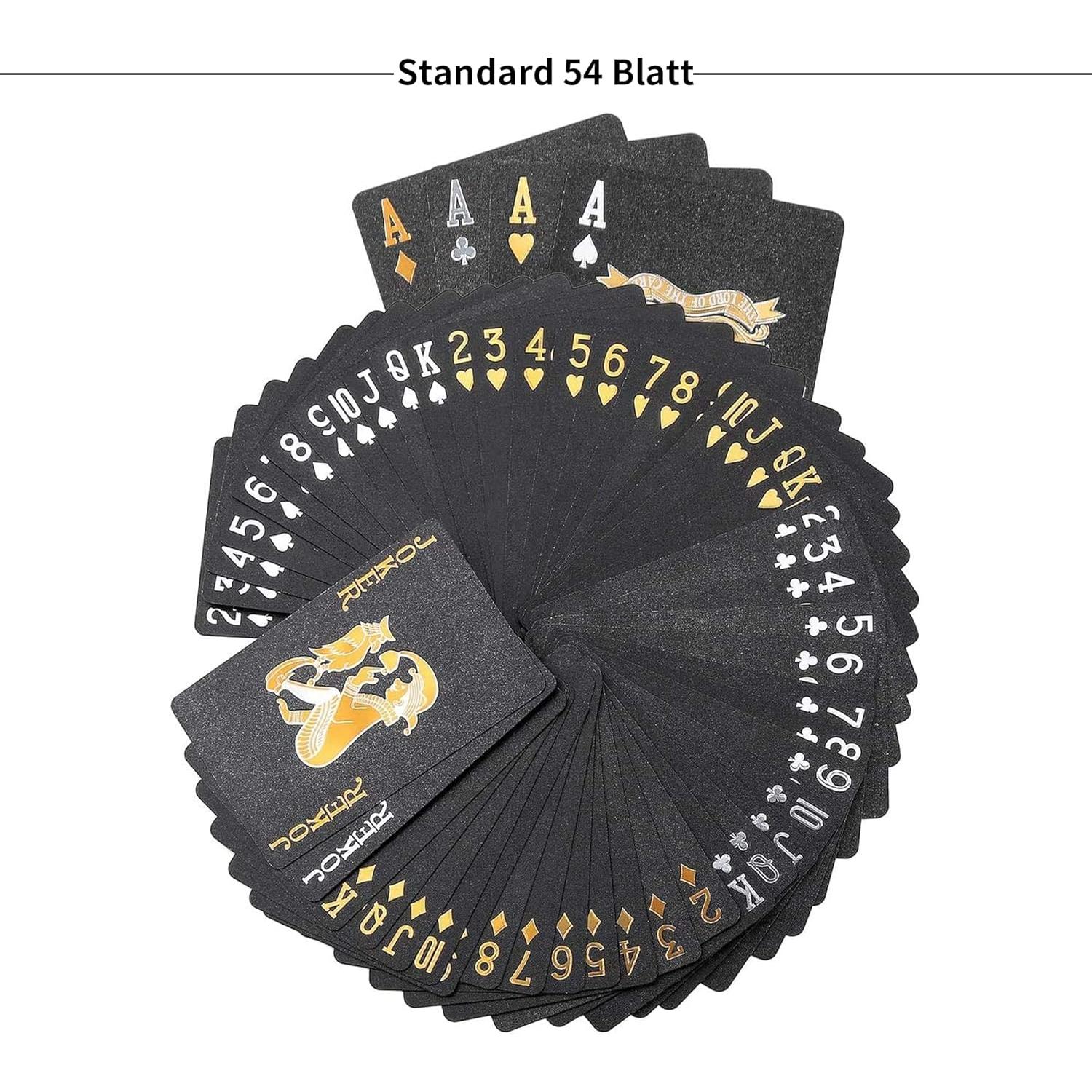 Cartas de Juego Impermeables SWINILAYA - Baraja Negra PVC