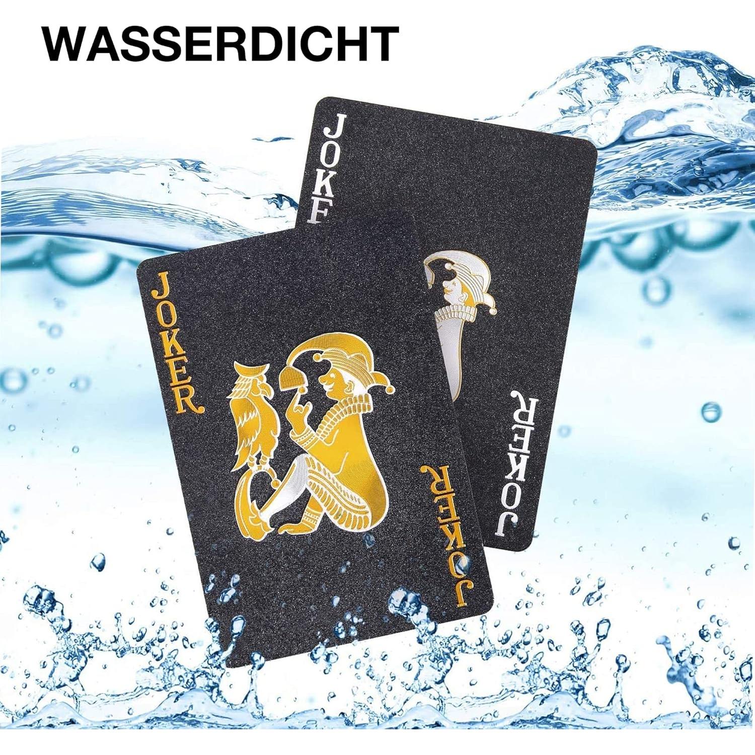 Cartas de Juego Impermeables SWINILAYA - Baraja Negra PVC