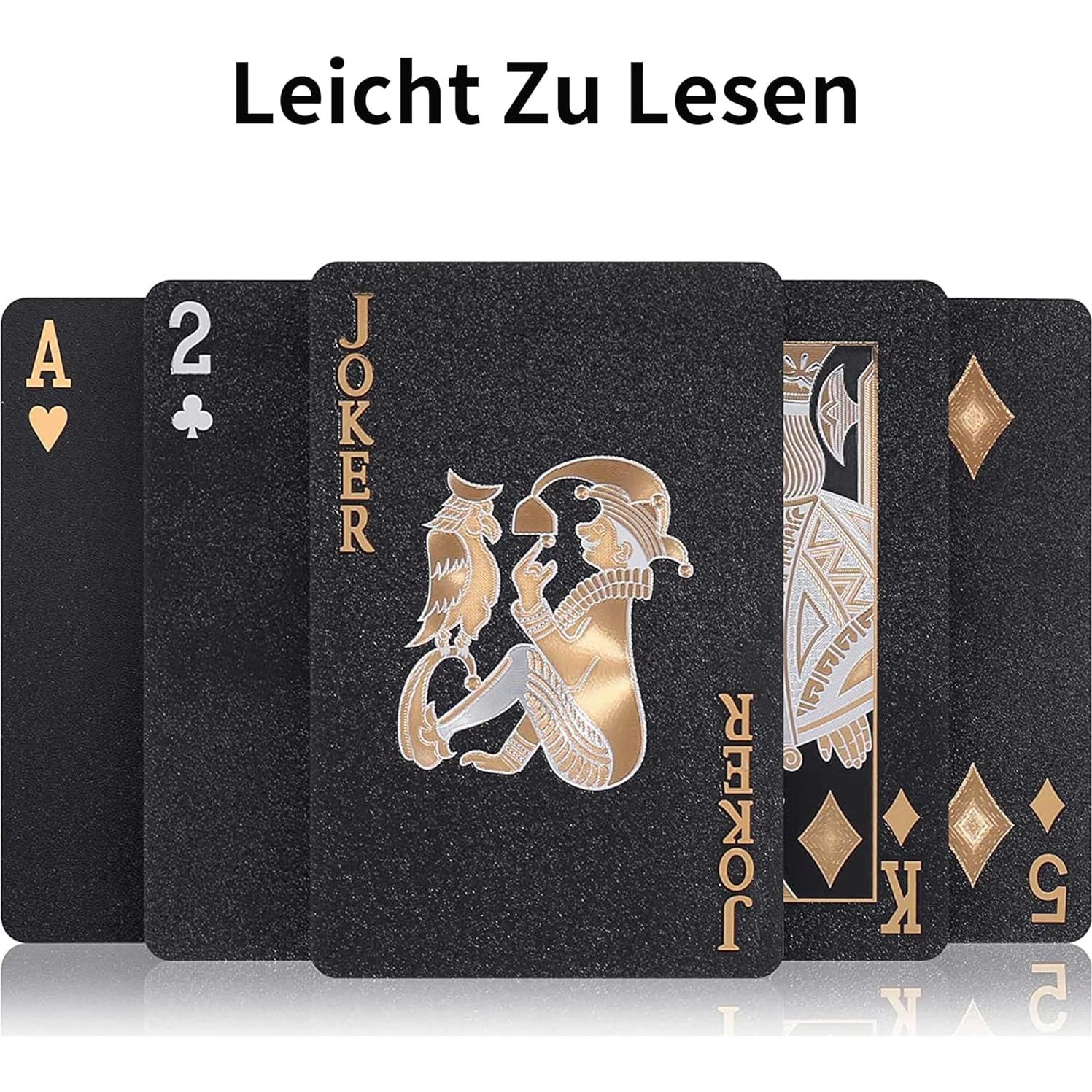 Cartas de Juego Impermeables SWINILAYA - Baraja Negra PVC