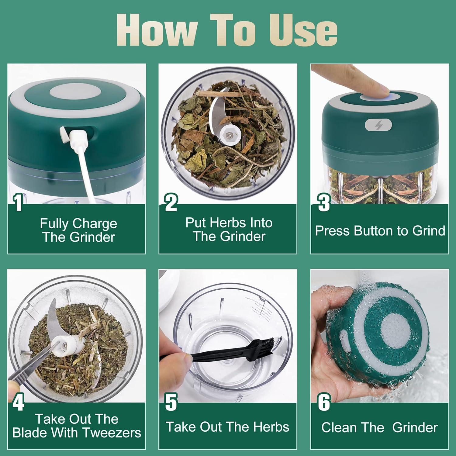 Molino de Hierbas Eléctrico Beerfingo 100ml Verde Morandi