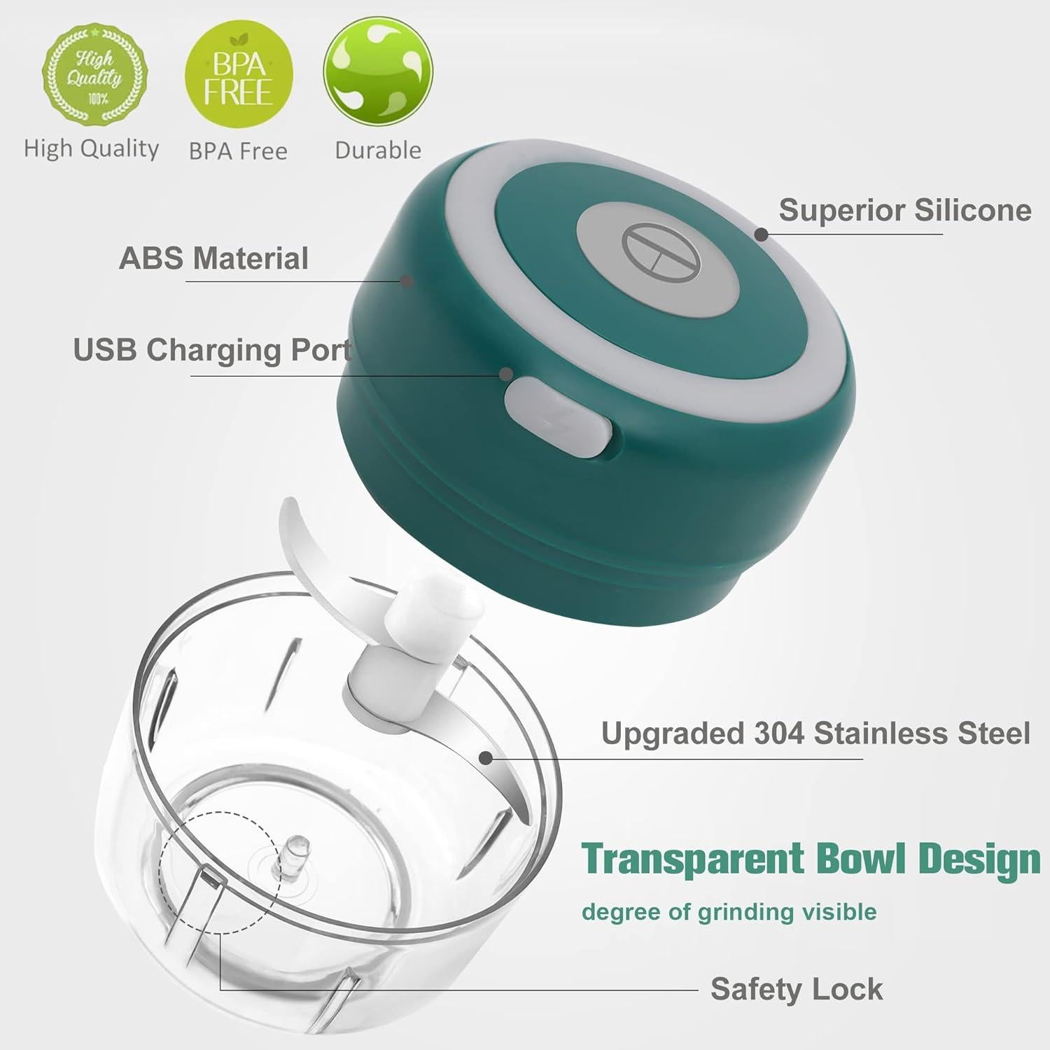 Molino de Hierbas Eléctrico Beerfingo 100ml Verde Morandi