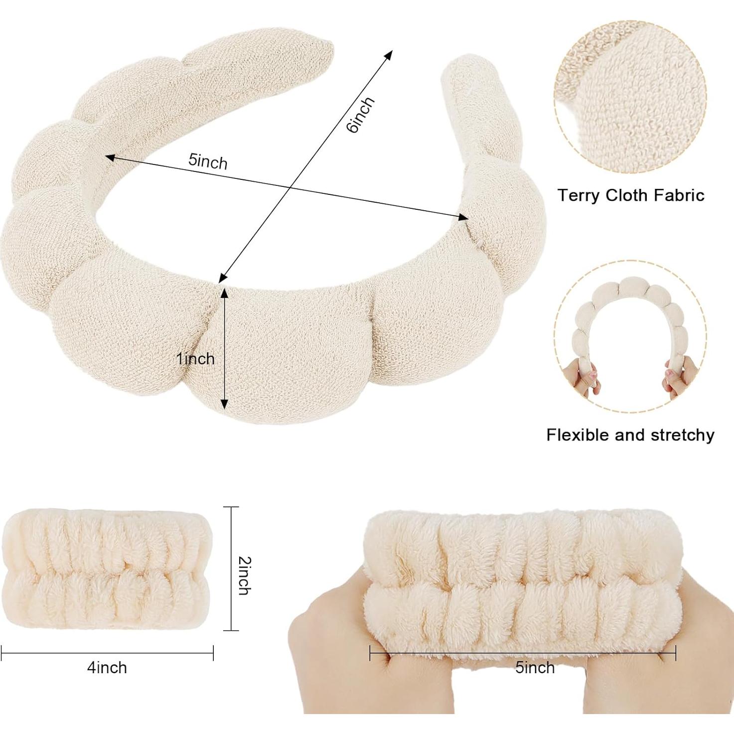 Juego de Toallas de Spa WHAVEL 6PCS - Diadema y Muñequera