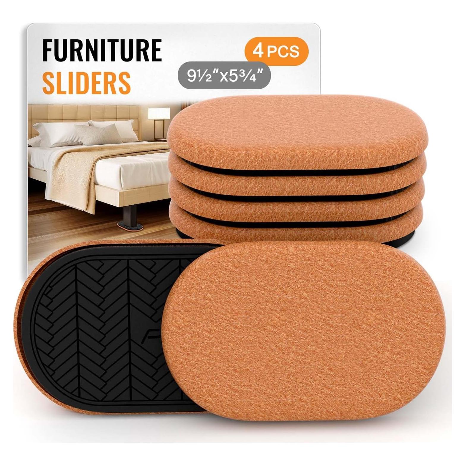 Deslizadores de Muebles TOMHUA Fieltro Ovalados 24.1x14.6 cm 4 PCS