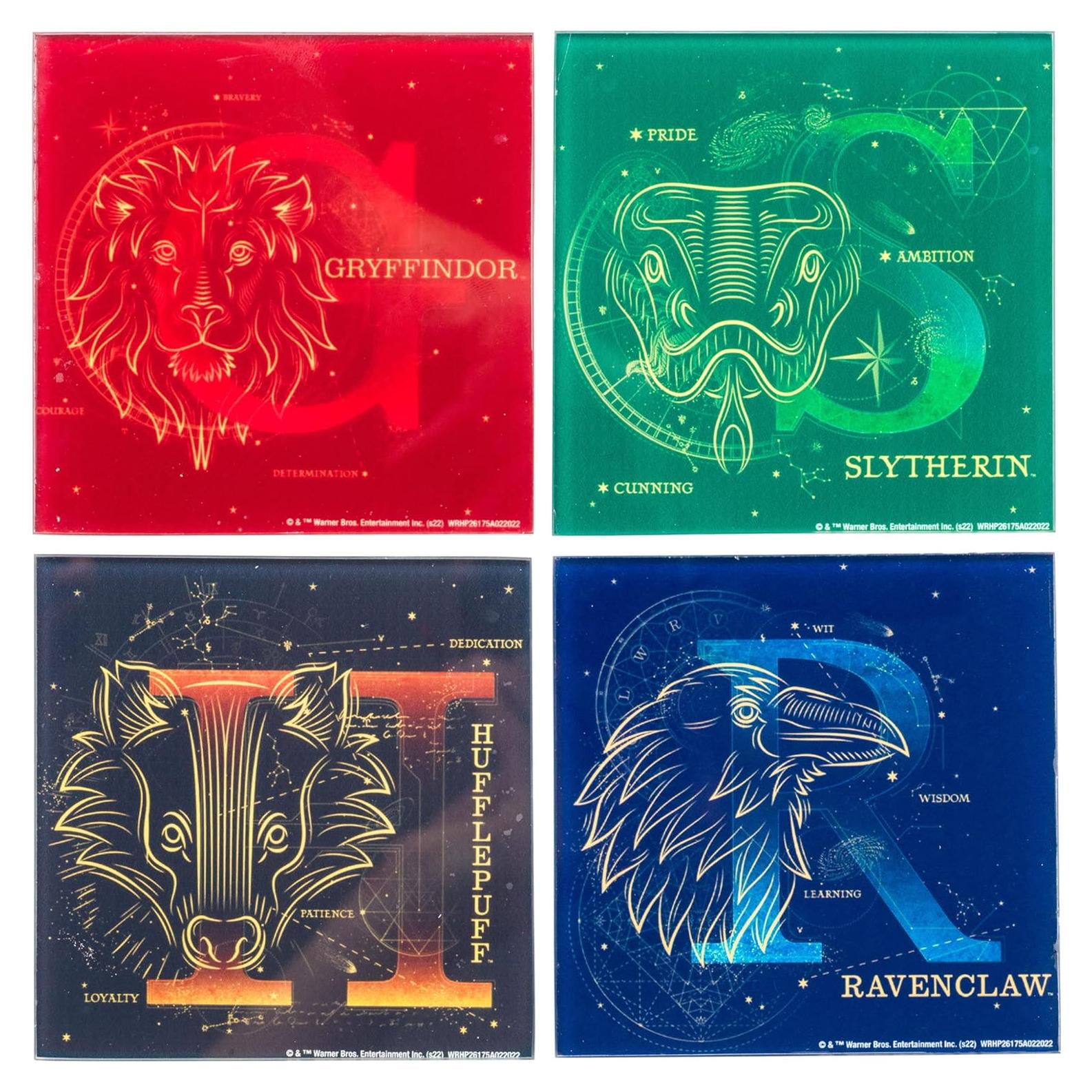 Conjunto de Posavasos de Vidrio Harry Potter 4 Piezas