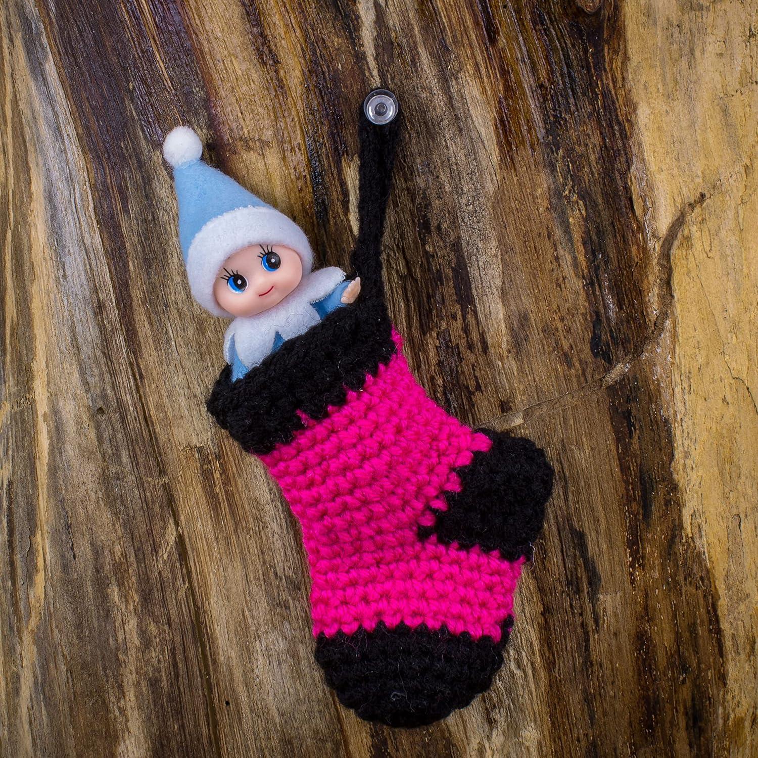 Muñeco de Elfo Bebé de Navidad ZTI 10 cm Mono Azul