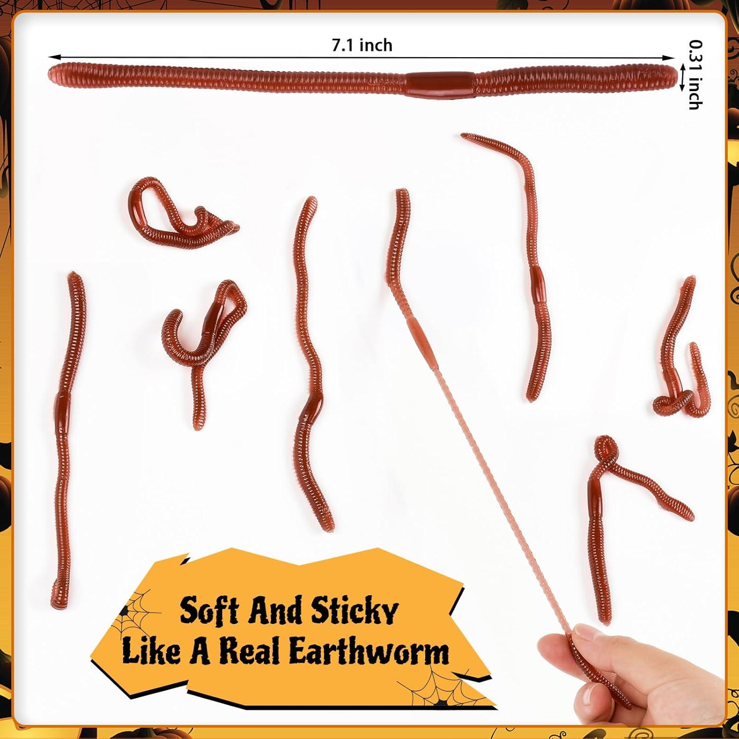 Gusanos de Tierra Falsos HLARTNET 20 Pcs 18 cm para Broma