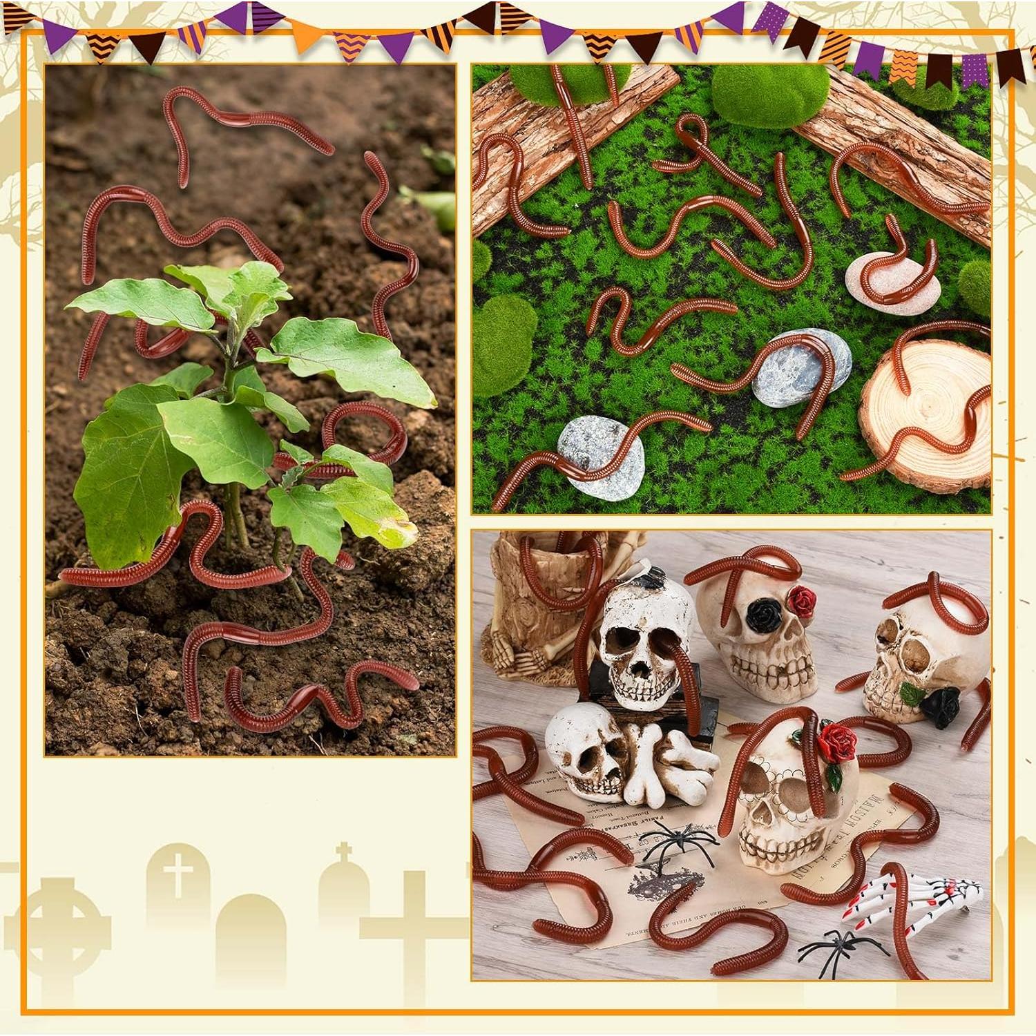 Gusanos de Tierra Falsos HLARTNET 20 Pcs 18 cm para Broma