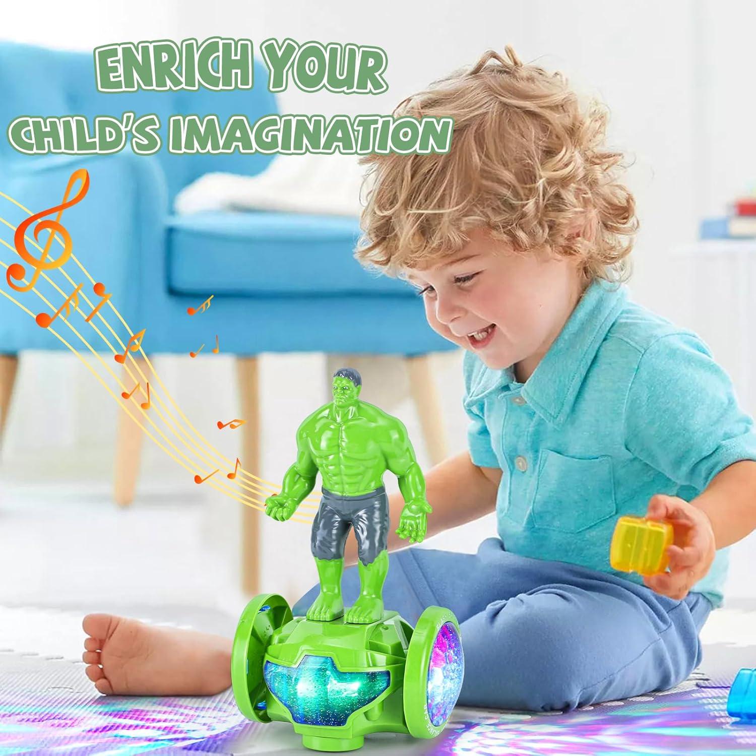 Coche de Juguete Robot Verde BMESSE con Música y Luces