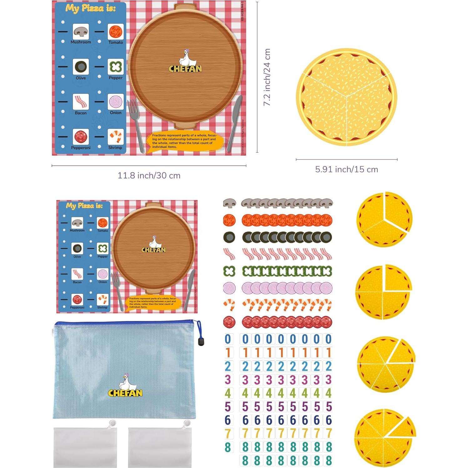 Juego Educativo de Fracciones CHEFAN para Niños - Pizzas Interactivas