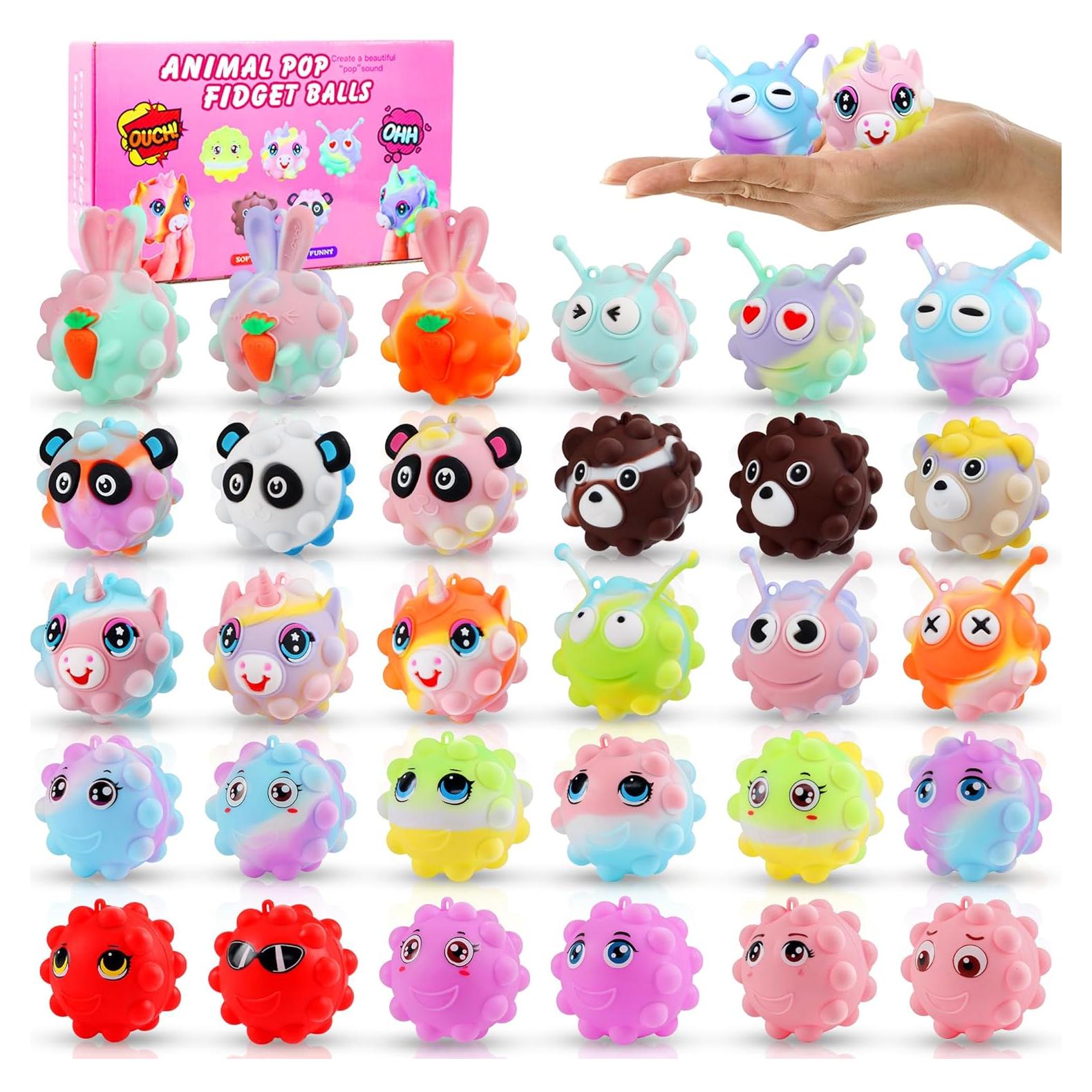 Paquete de 30 Bolas Pop Antiestrés de Animales KissFree