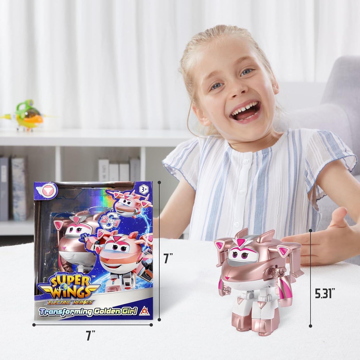 Juguete Transformable Super Wings Chica Dorada 5 en 1