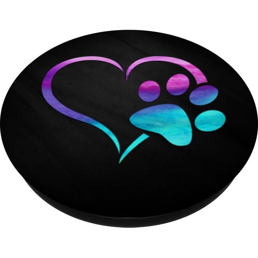 Agarre para Teléfono PopSockets Corazón Huella Perro Púrpura