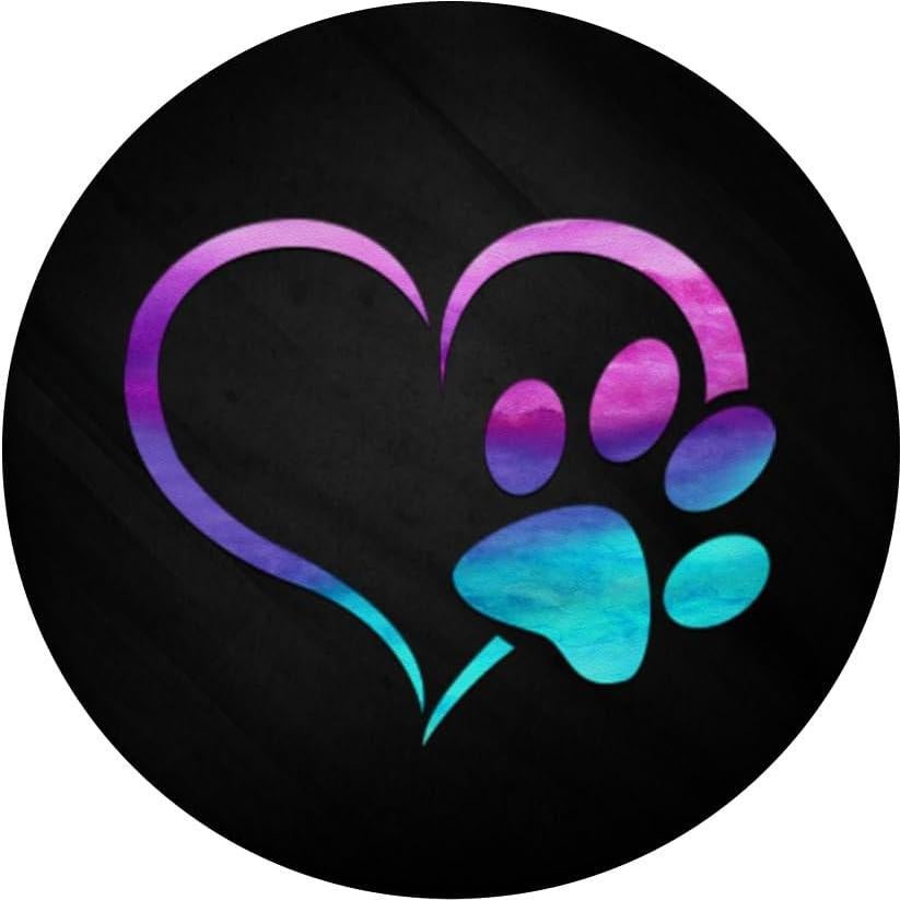 Agarre para Teléfono PopSockets Corazón Huella Perro Púrpura