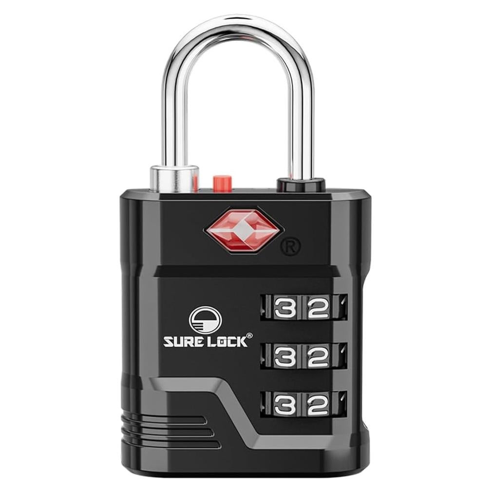 Candado TSA Sure Lock TSA23026 Negro para Equipaje 1 pk
