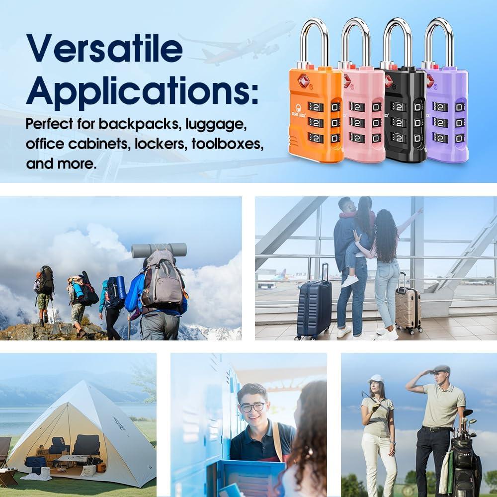 Candado TSA Sure Lock TSA23026 Negro para Equipaje 1 pk