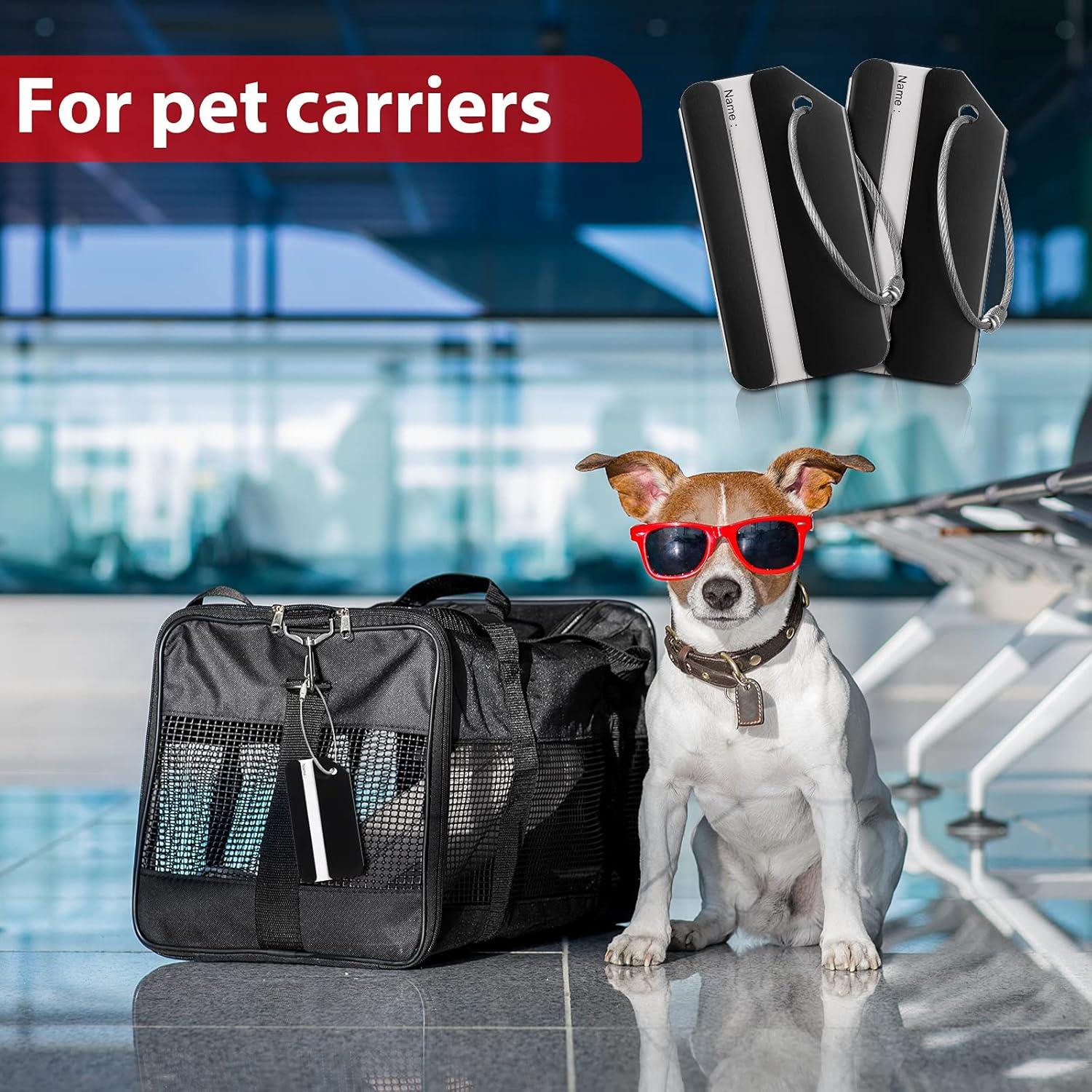 12 Etiquetas de Equipaje Weewooday de Aluminio Negro