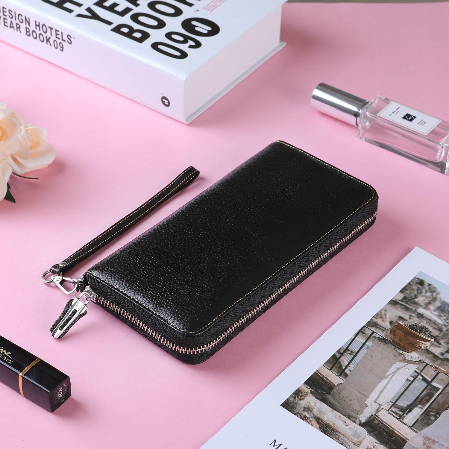 Billetera Clutch Lavemi de Cuero 100% con Bloqueo RFID Grande