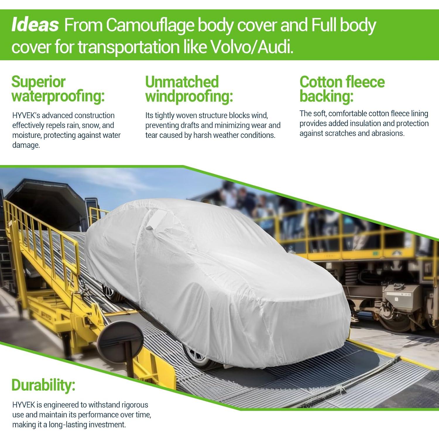 Cubierta de Coche Season Guard Hyvek XL Impermeable Blanca