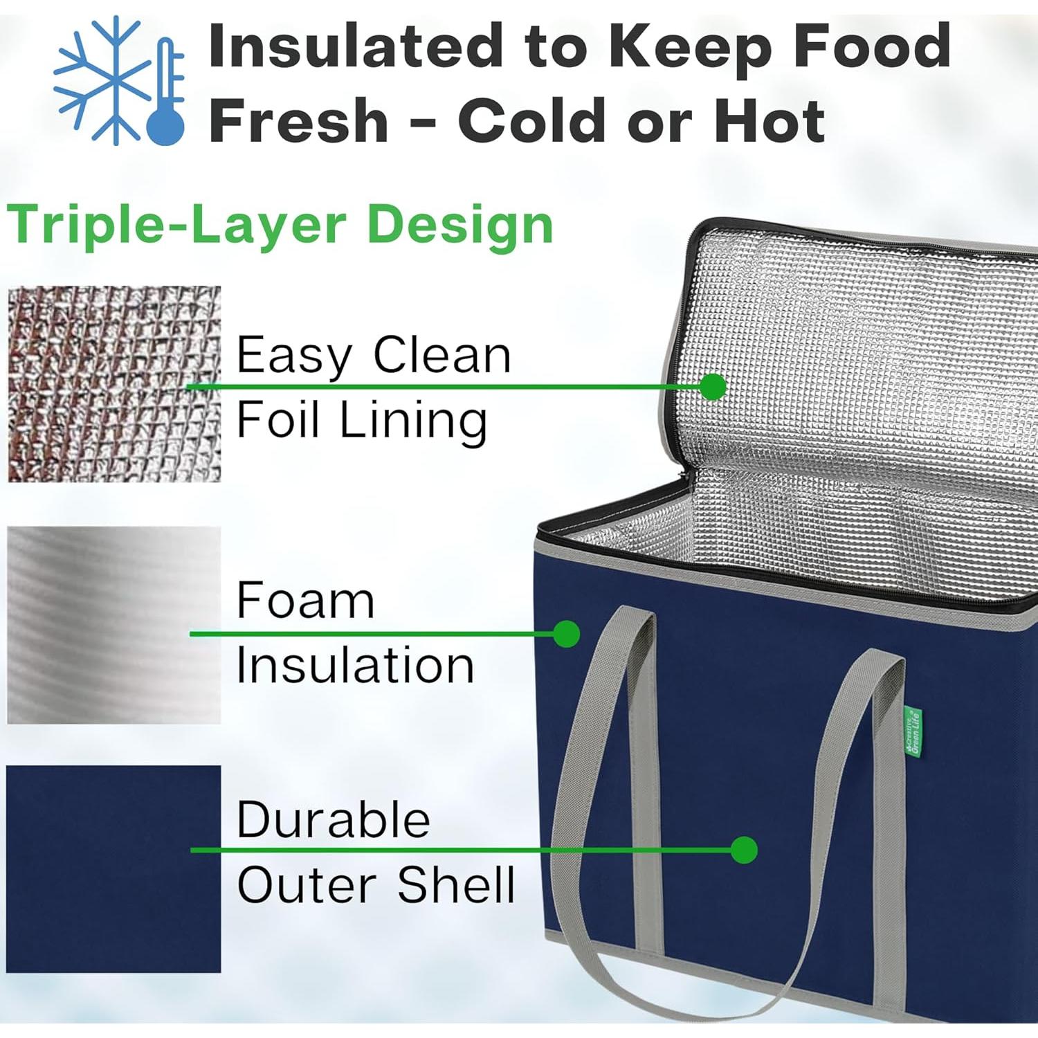 Bolsas de Compras Reutilizables Aisladas Creative Green Life XL - 2 Pack