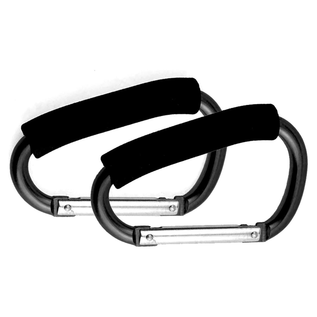 Ganchos para Cochecito de Bebé - 2 Piezas Aluminio Negro