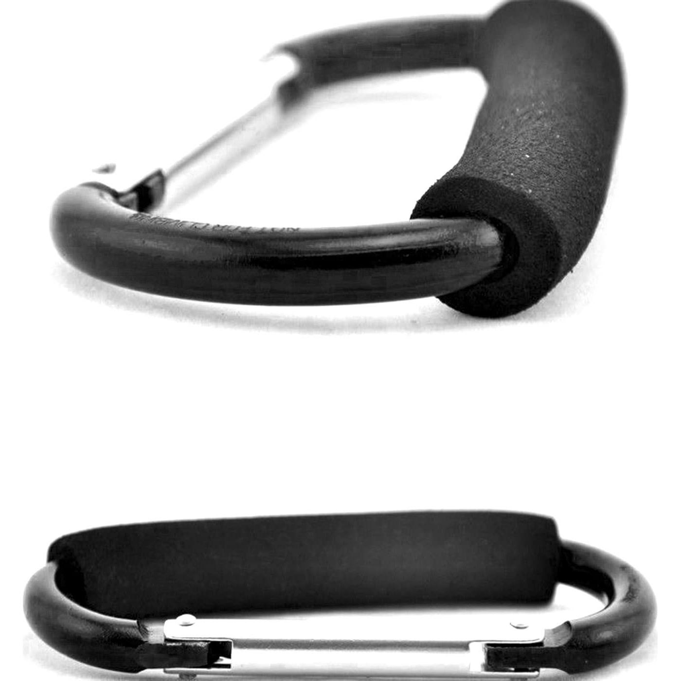 Ganchos para Cochecito de Bebé - 2 Piezas Aluminio Negro