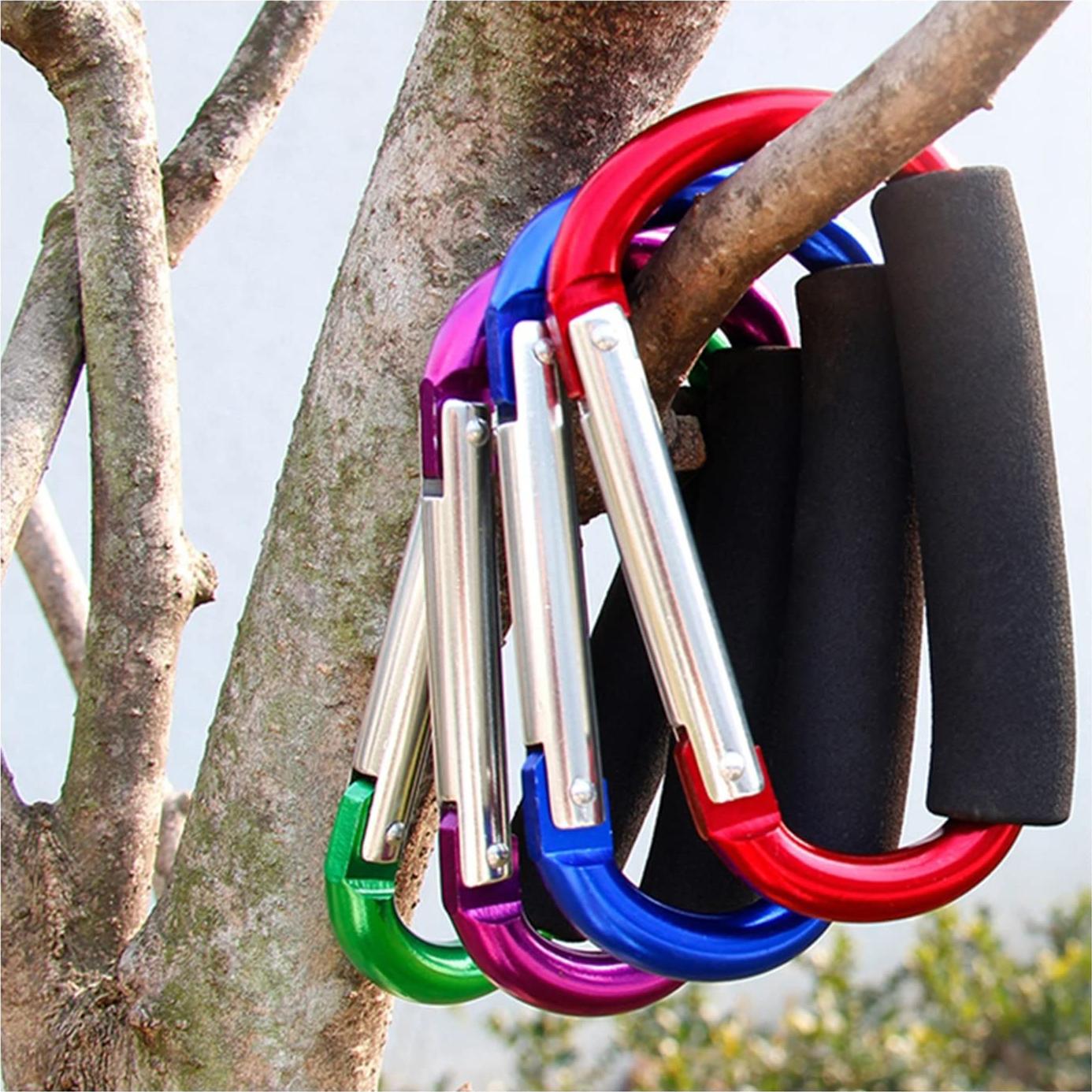 Ganchos para Cochecito de Bebé - 2 Piezas Aluminio Negro