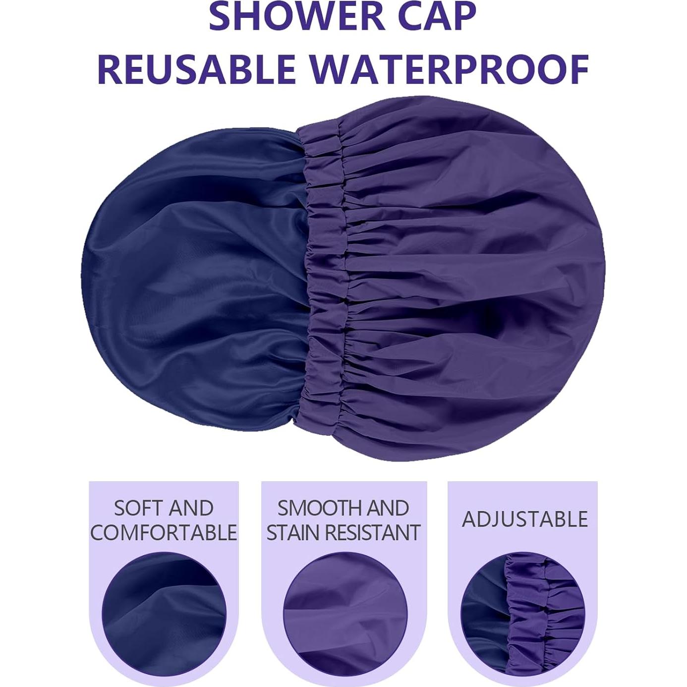 Gorra de Ducha Reutilizable Años Calm Azul Oscuro 33 cm