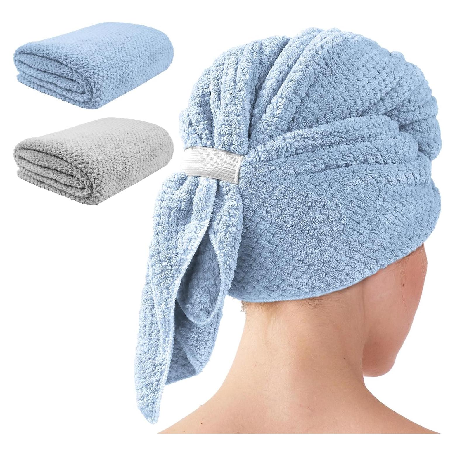 Paquete de 2 Toallas de Microfibra Extra Grande Mis Cosas Novedosas - 95x67cm, Azul